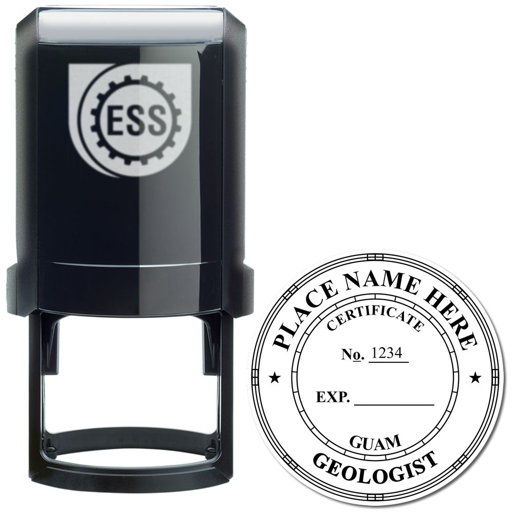 The main image for the Self-Inking Guam Geologist Stamp depicting a sample of the imprint and imprint sample