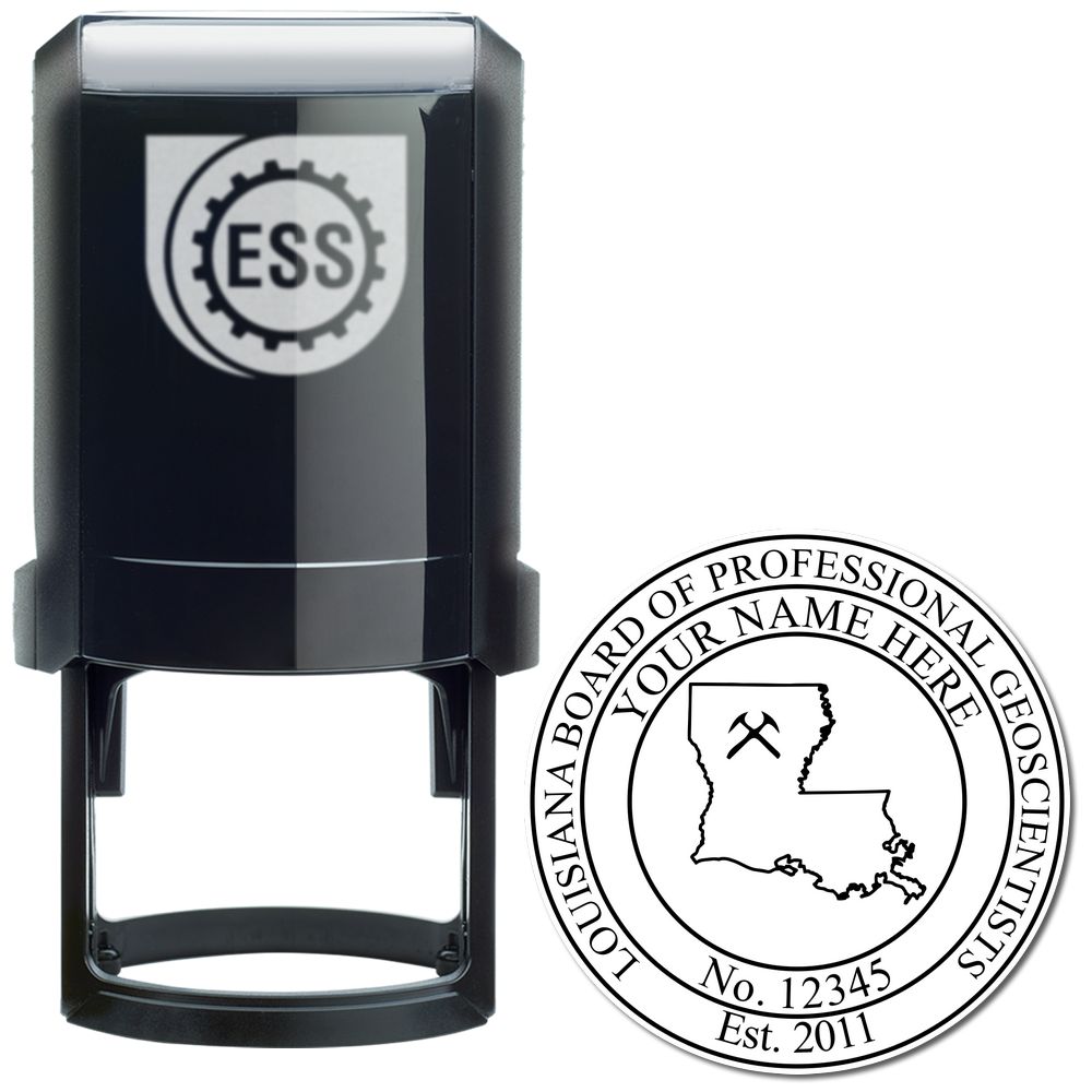 The main image for the Self-Inking Louisiana Geologist Stamp depicting a sample of the imprint and imprint sample