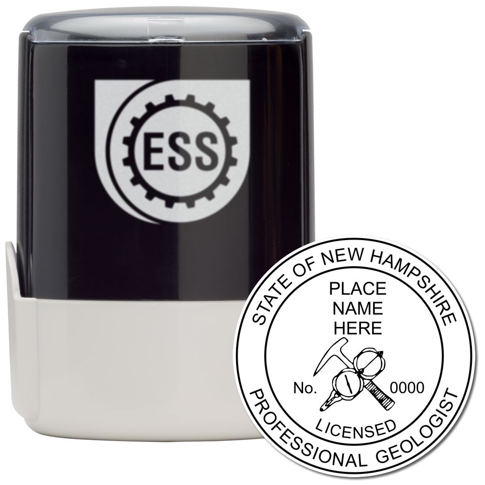 The main image for the Self-Inking New Hampshire Geologist Stamp depicting a sample of the imprint and imprint sample