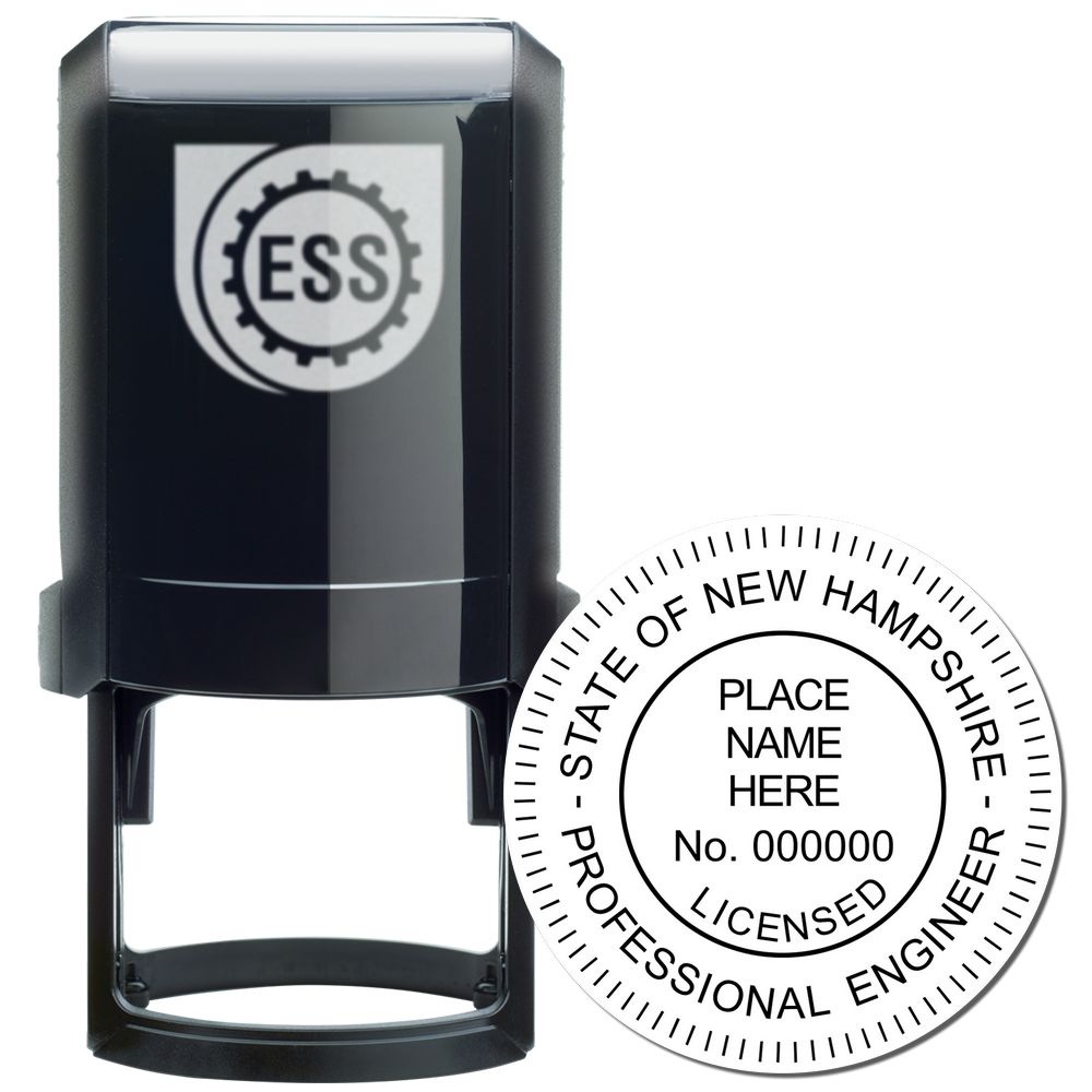 The main image for the Self-Inking New Hampshire PE Stamp depicting a sample of the imprint and electronic files