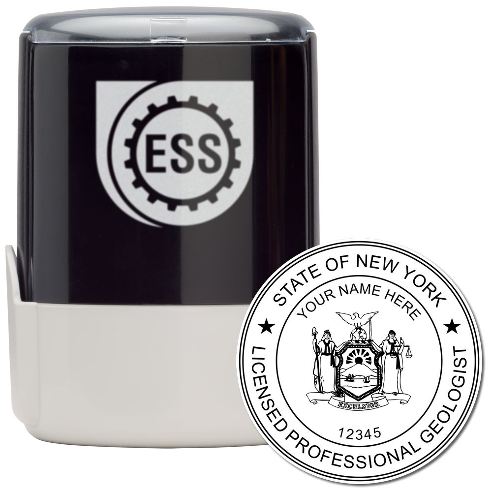 The main image for the Self-Inking New York Geologist Stamp depicting a sample of the imprint and imprint sample