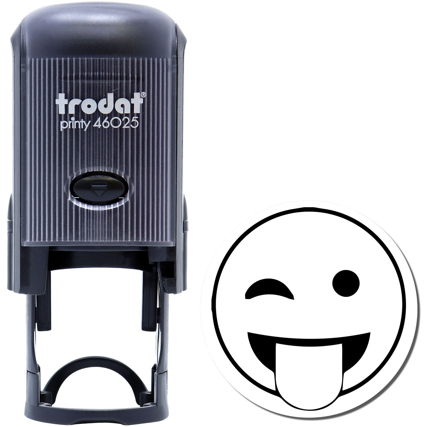 Self-Inking Round Tounge out smiley Stamp Main Image