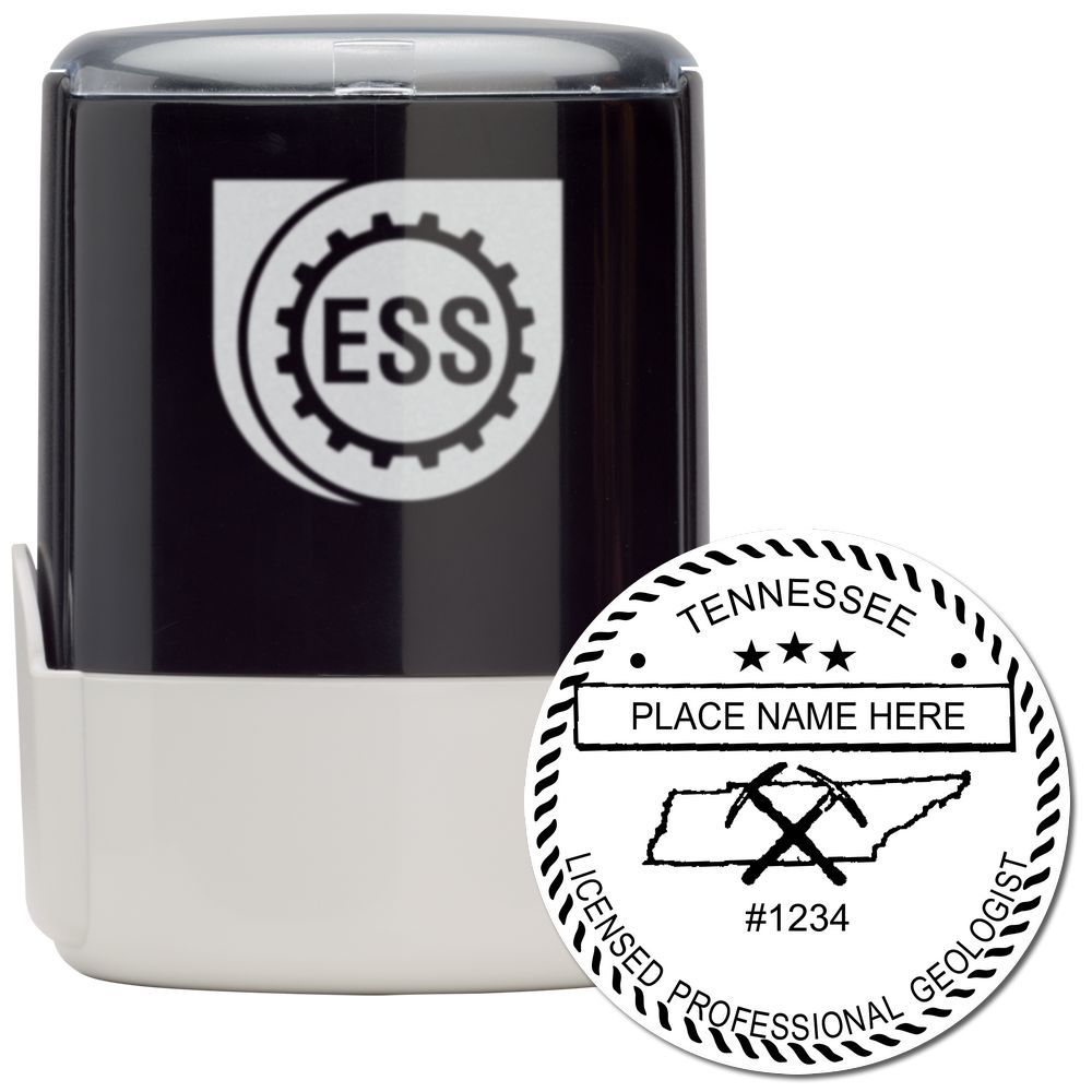 The main image for the Self-Inking Tennessee Geologist Stamp depicting a sample of the imprint and imprint sample