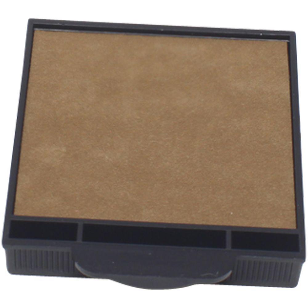 One Color Replacement Ink Pad for HM-6101, HM-6001 Stamp, shown in a black plastic casing with a brown ink surface.