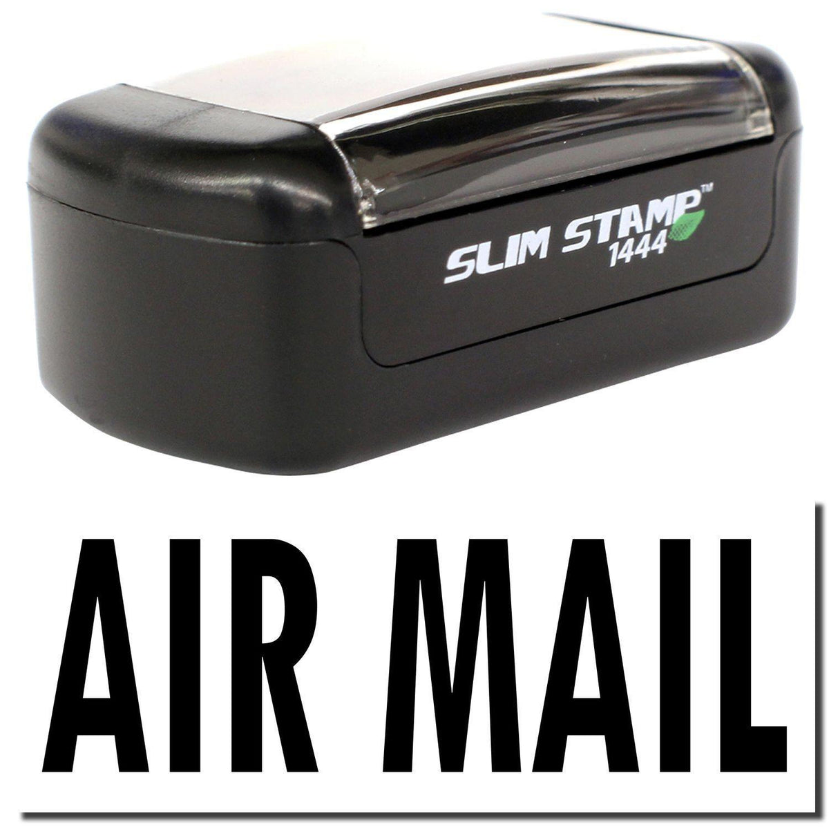 A stock office pre-inked stamp with a stamped image showing how the text &quot;AIR MAIL&quot; is displayed after stamping.