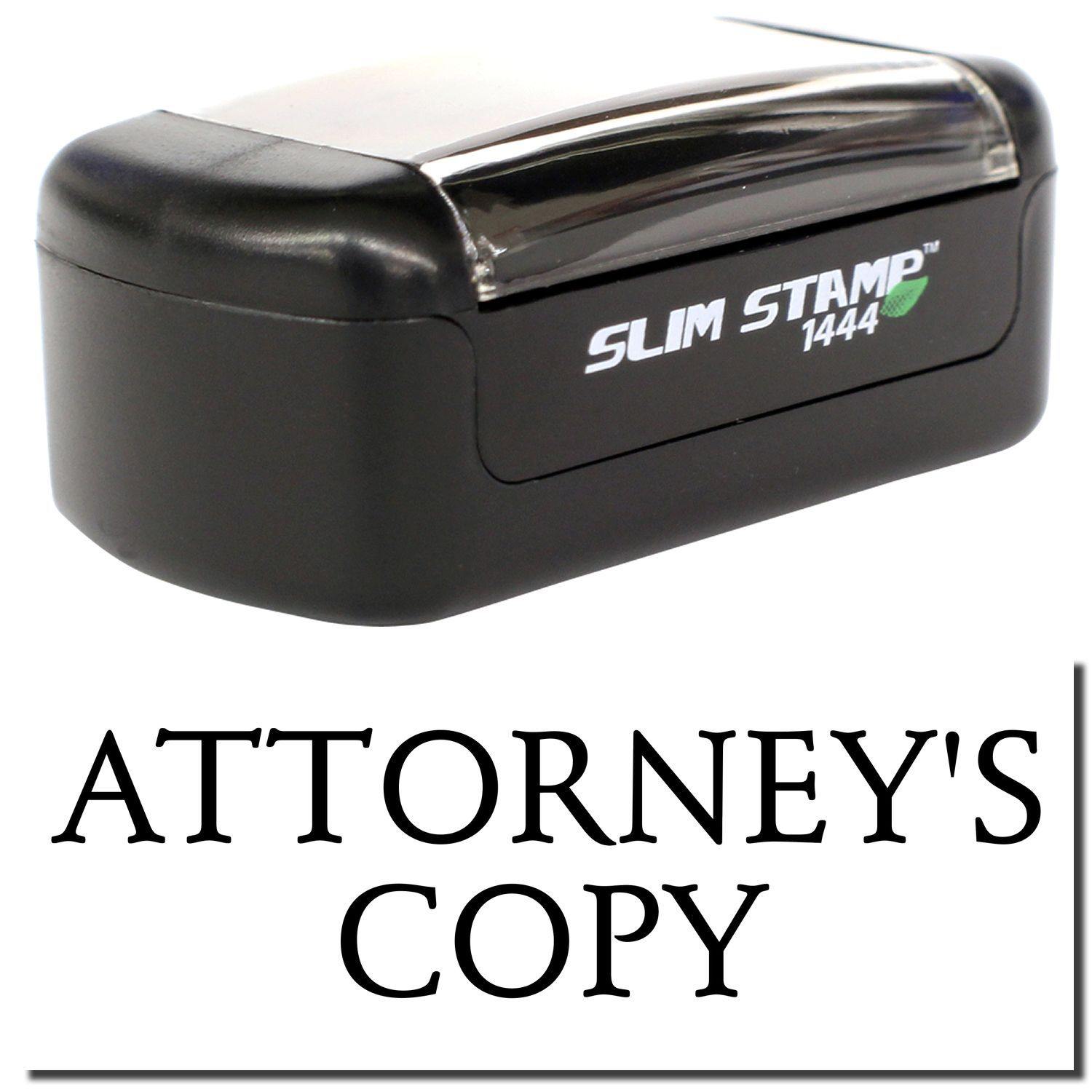 A stock office pre-inked stamp with a stamped image showing how the text ATTORNEY'S COPY is displayed after stamping.