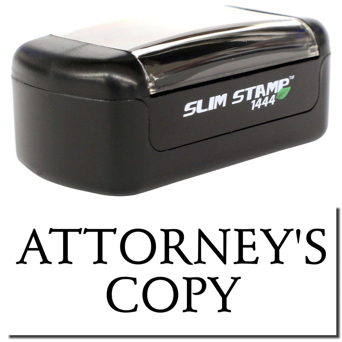 A stock office pre-inked stamp with a stamped image showing how the text &quot;ATTORNEY&#39;S COPY&quot; is displayed after stamping.