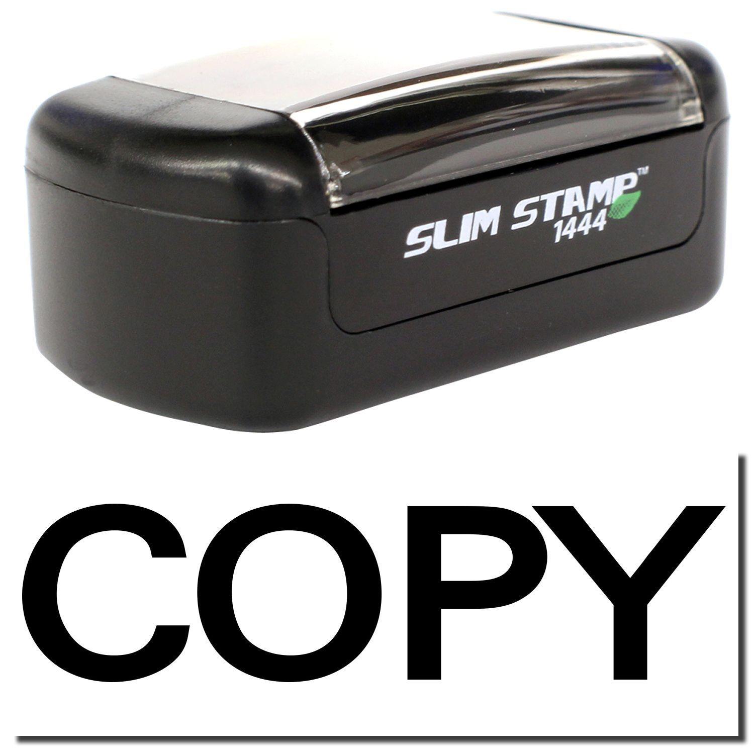 A stock office pre-inked stamp with a stamped image showing how the text COPY in bold font is displayed after stamping.