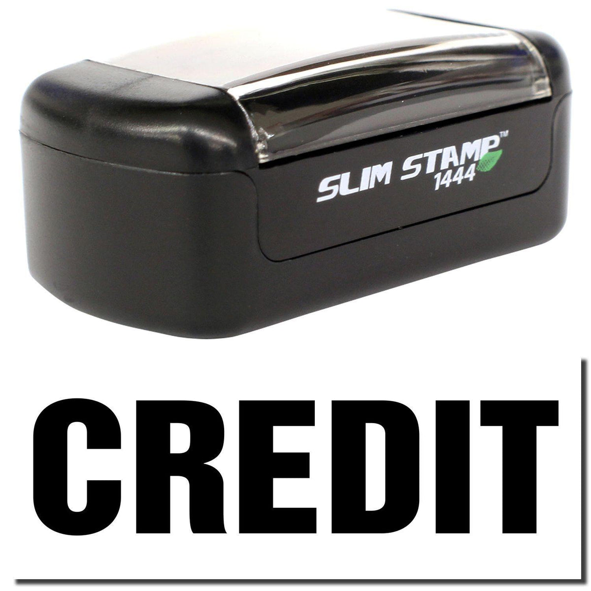 A stock office pre-inked stamp with a stamped image showing how the text &quot;CREDIT&quot; in bold font is displayed after stamping.