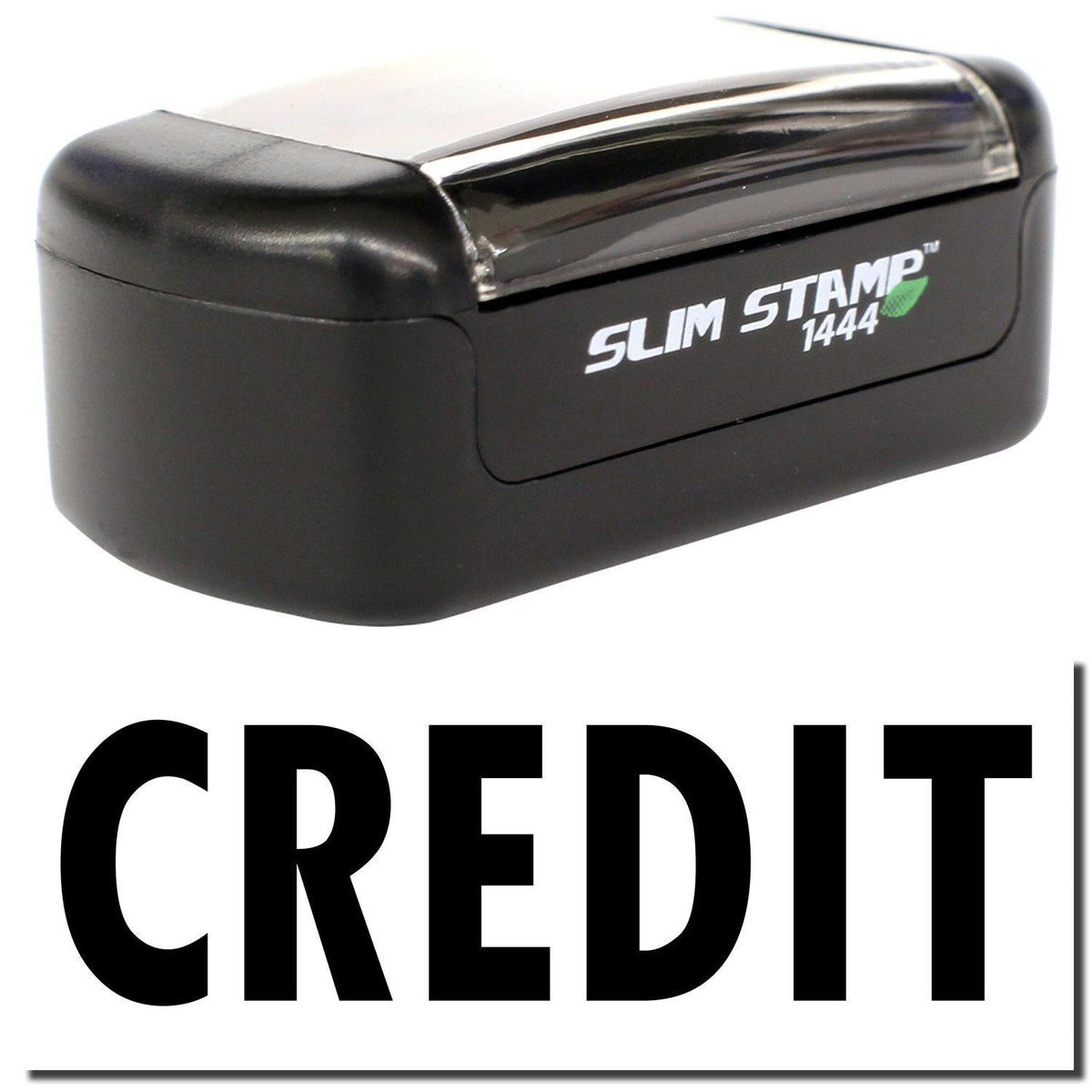 A stock office pre-inked stamp with a stamped image showing how the text &quot;CREDIT&quot; is displayed after stamping.