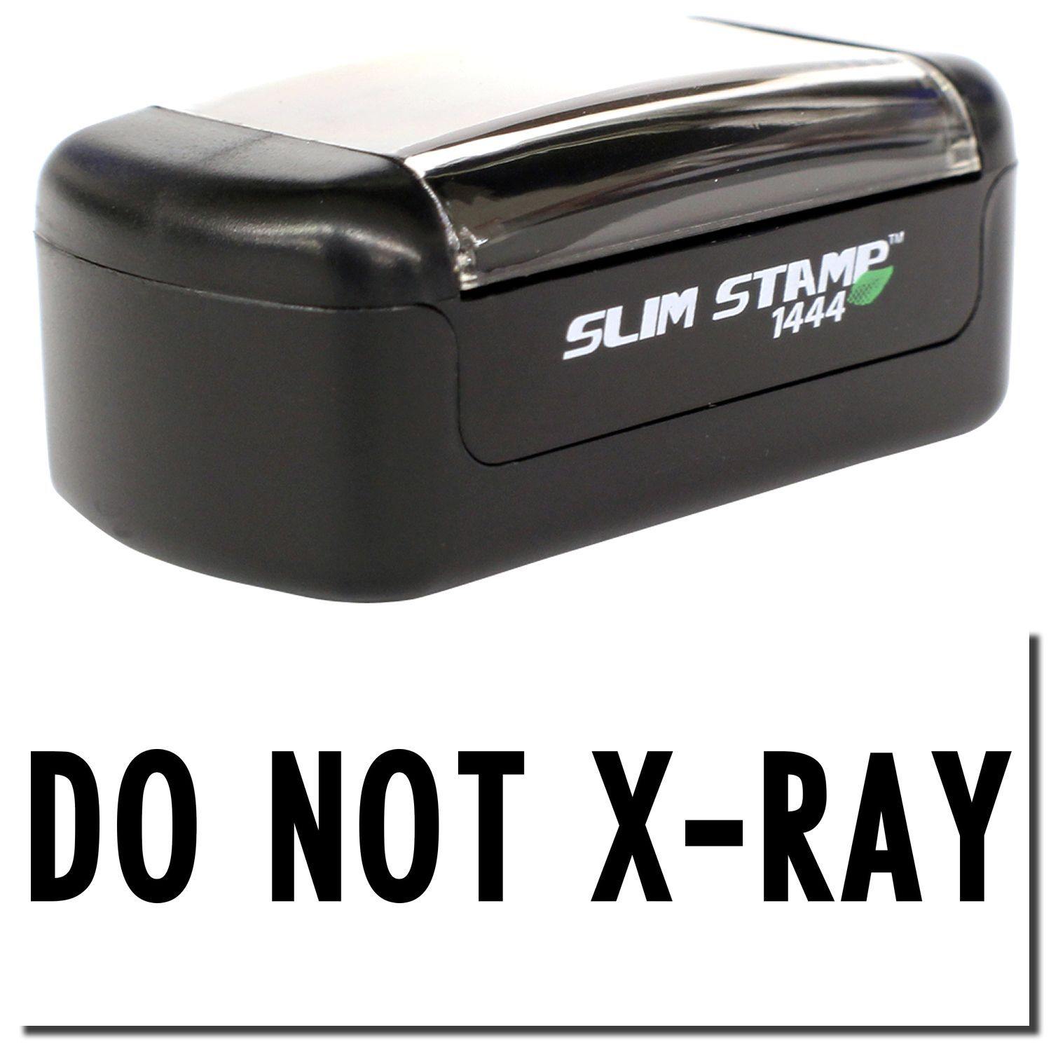 A stock office pre-inked stamp with a stamped image showing how the text "DO NOT X-RAY" is displayed after stamping.