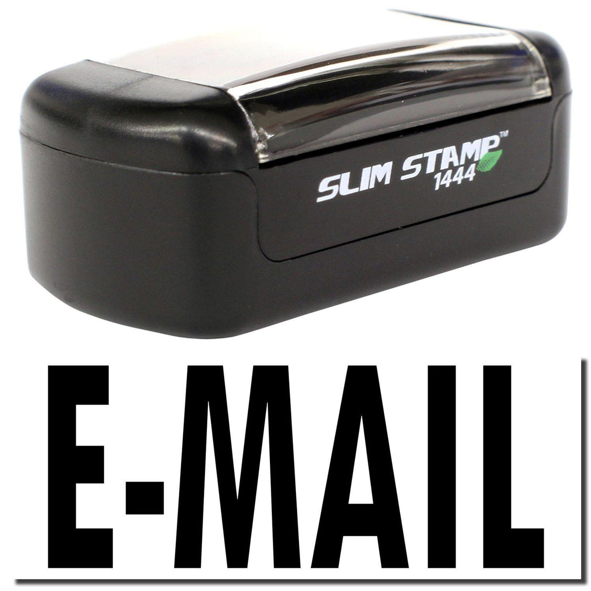 A stock office pre-inked stamp with a stamped image showing how the text &quot;E-MAIL&quot; is displayed after stamping.