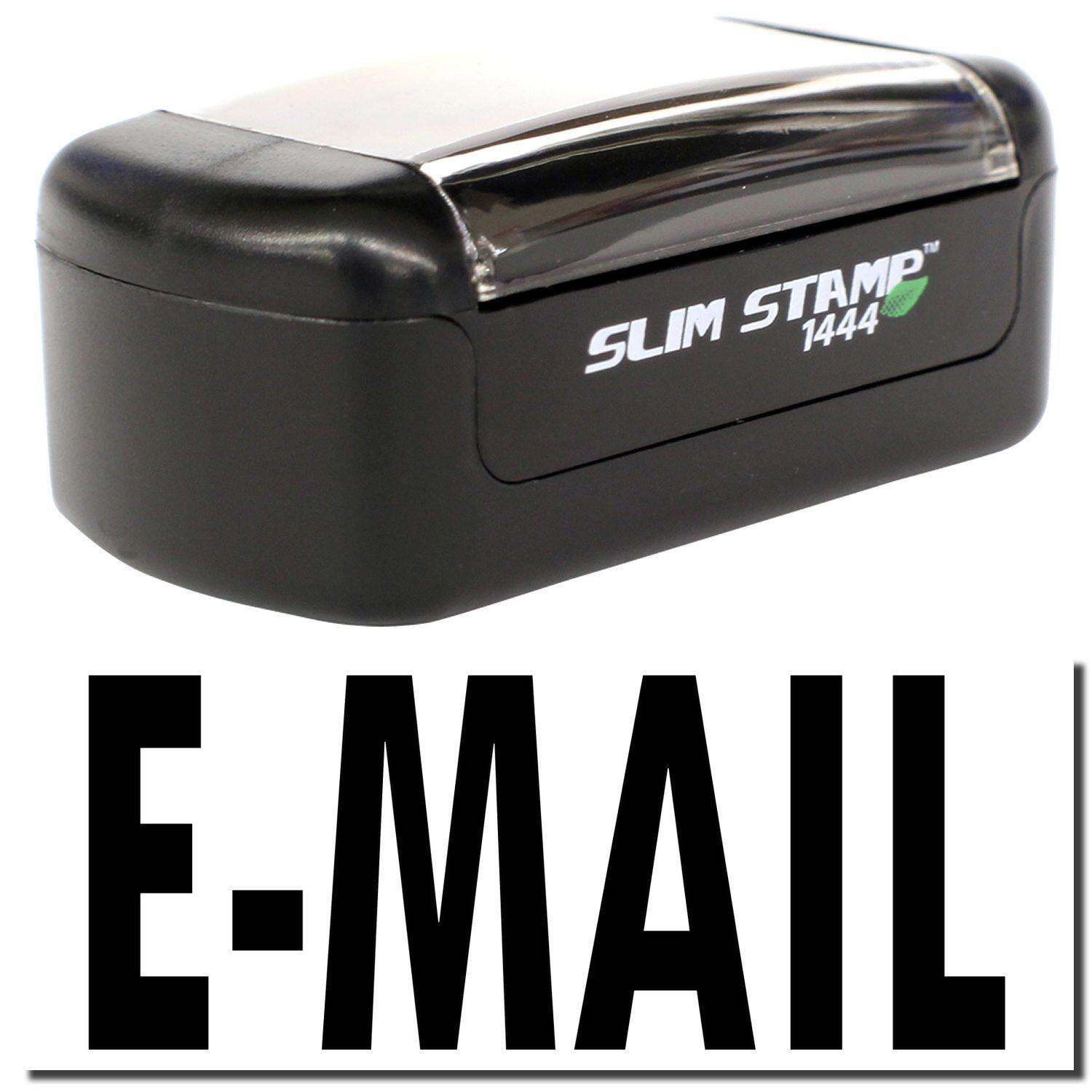 A stock office pre-inked stamp with a stamped image showing how the text "E-MAIL" is displayed after stamping.