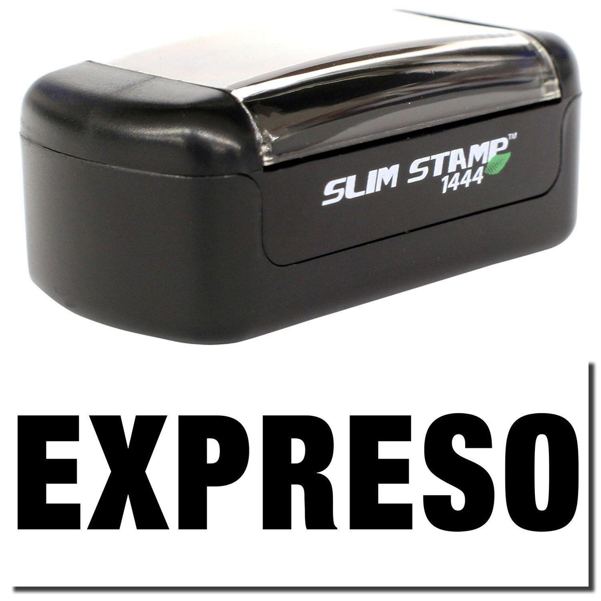 A stock office pre-inked stamp with a stamped image showing how the text &quot;EXPRESO&quot; is displayed after stamping.