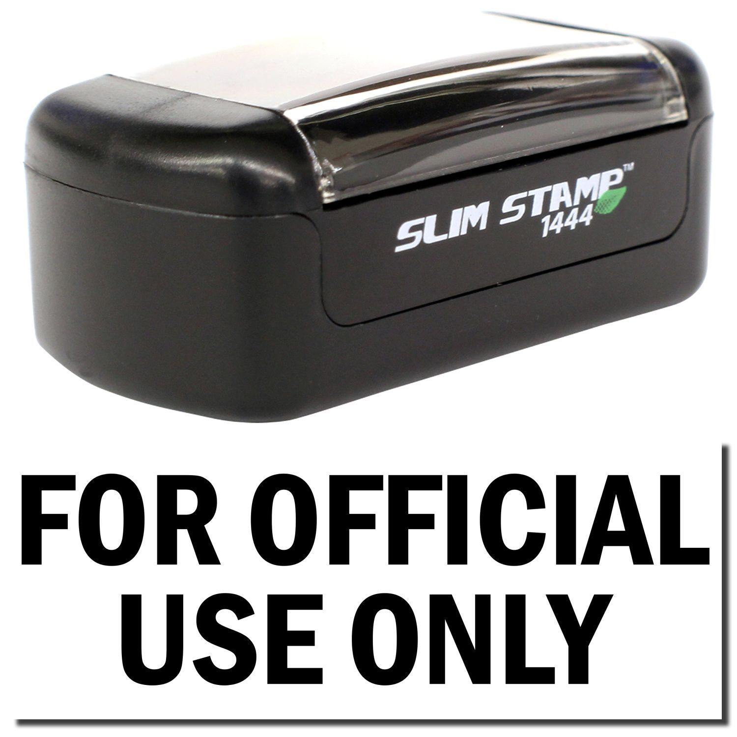 A stock office pre-inked stamp with a stamped image showing how the text FOR OFFICIAL USE ONLY is displayed after stamping.