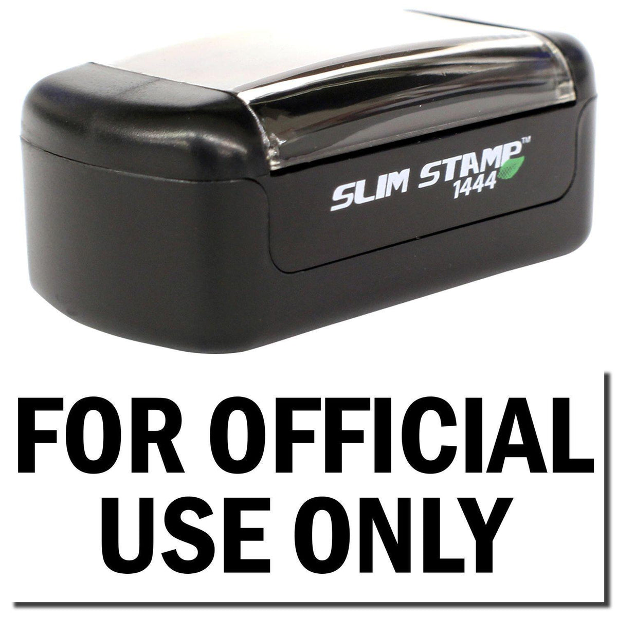 A stock office pre-inked stamp with a stamped image showing how the text &quot;FOR OFFICIAL USE ONLY&quot; is displayed after stamping.