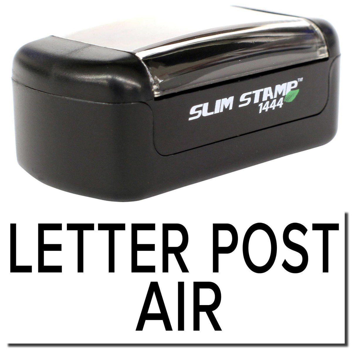 A stock office pre-inked stamp with a stamped image showing how the text &quot;LETTER POST AIR&quot; is displayed after stamping.