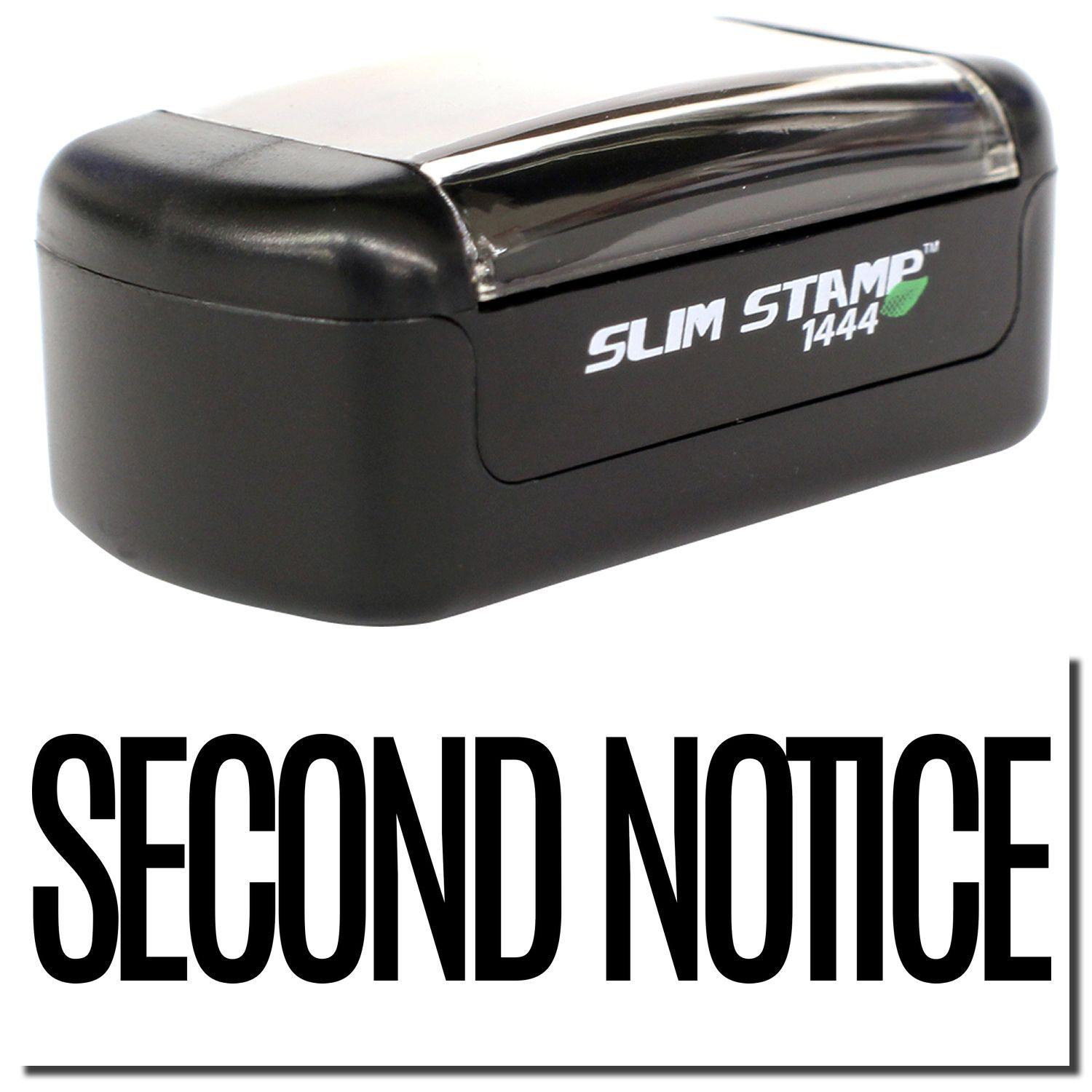 Slim Pre-Inked Narrow Font Second Notice Stamp Main Image
