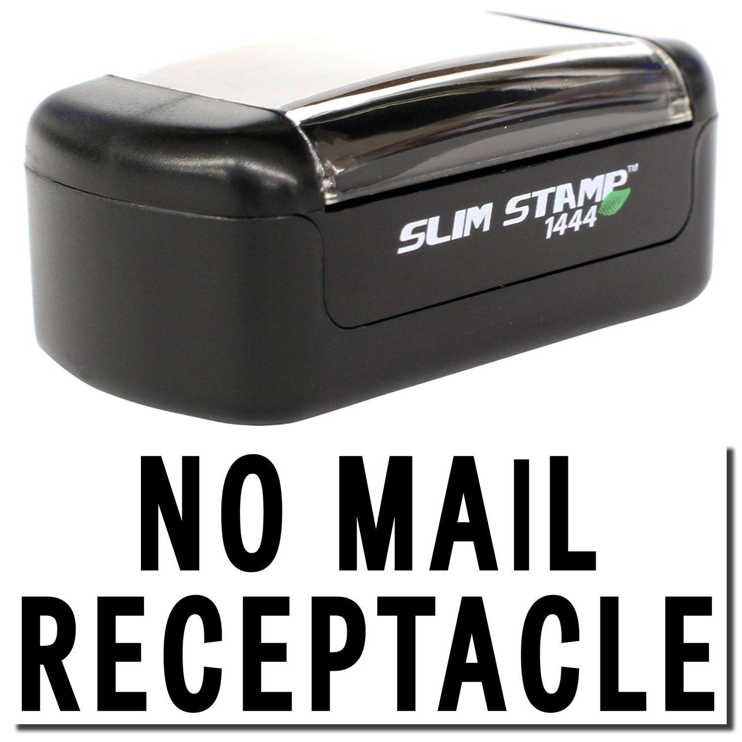Slim Pre-Inked No Mail Receptacle Stamp Main Image
