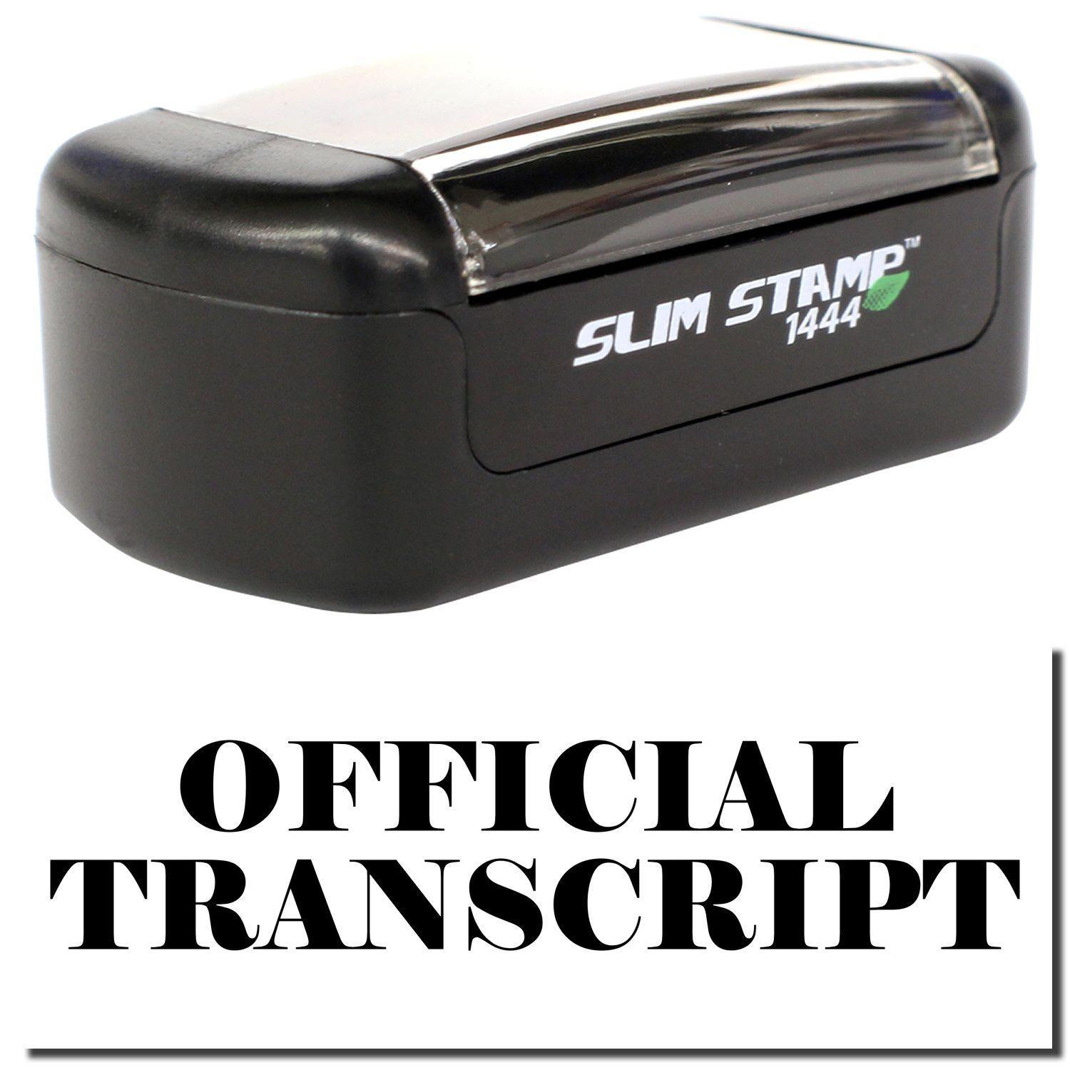 Slim Pre Inked Official Transcript Stamp Main Image