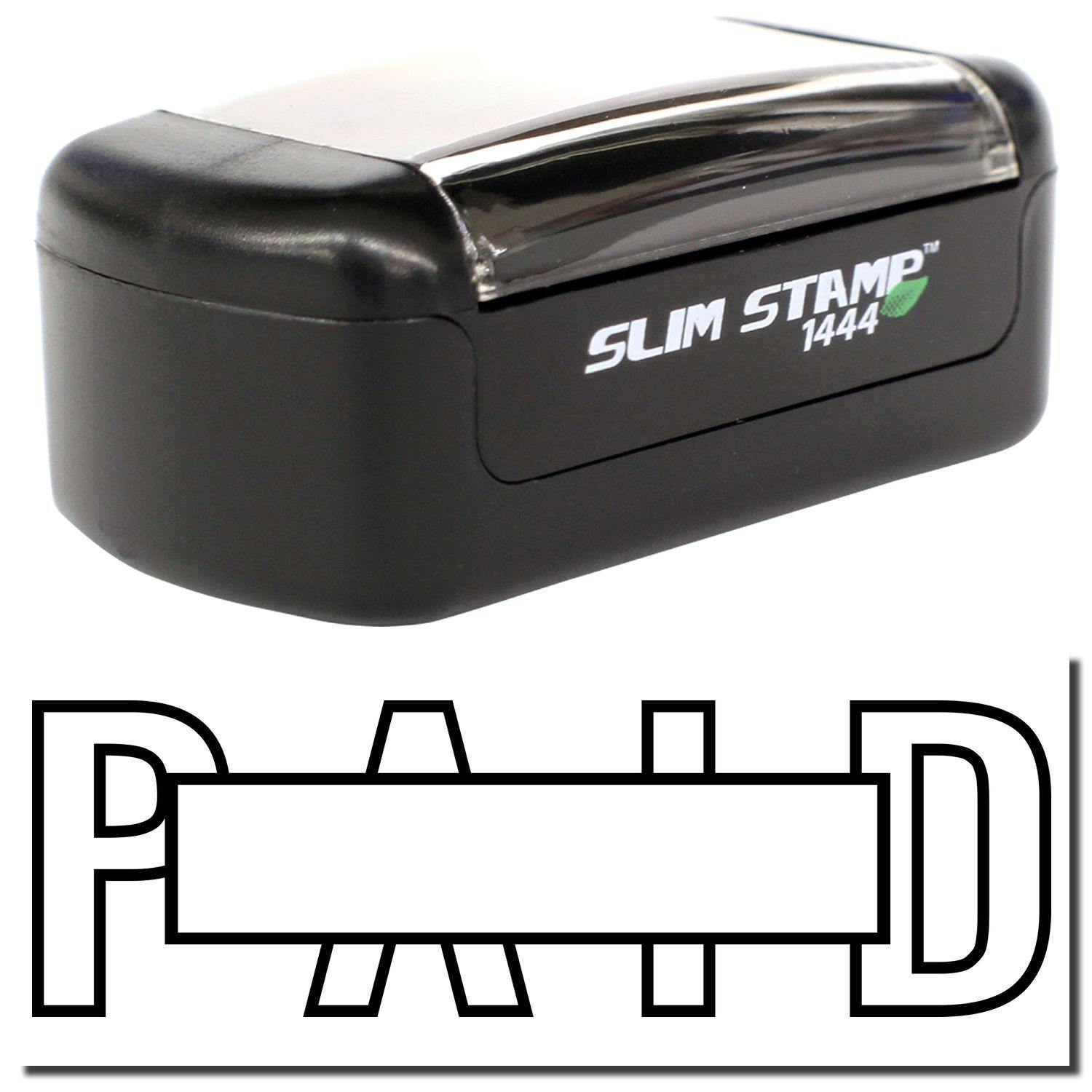 Slim Pre-Inked Outline Paid with Box Stamp Main Image