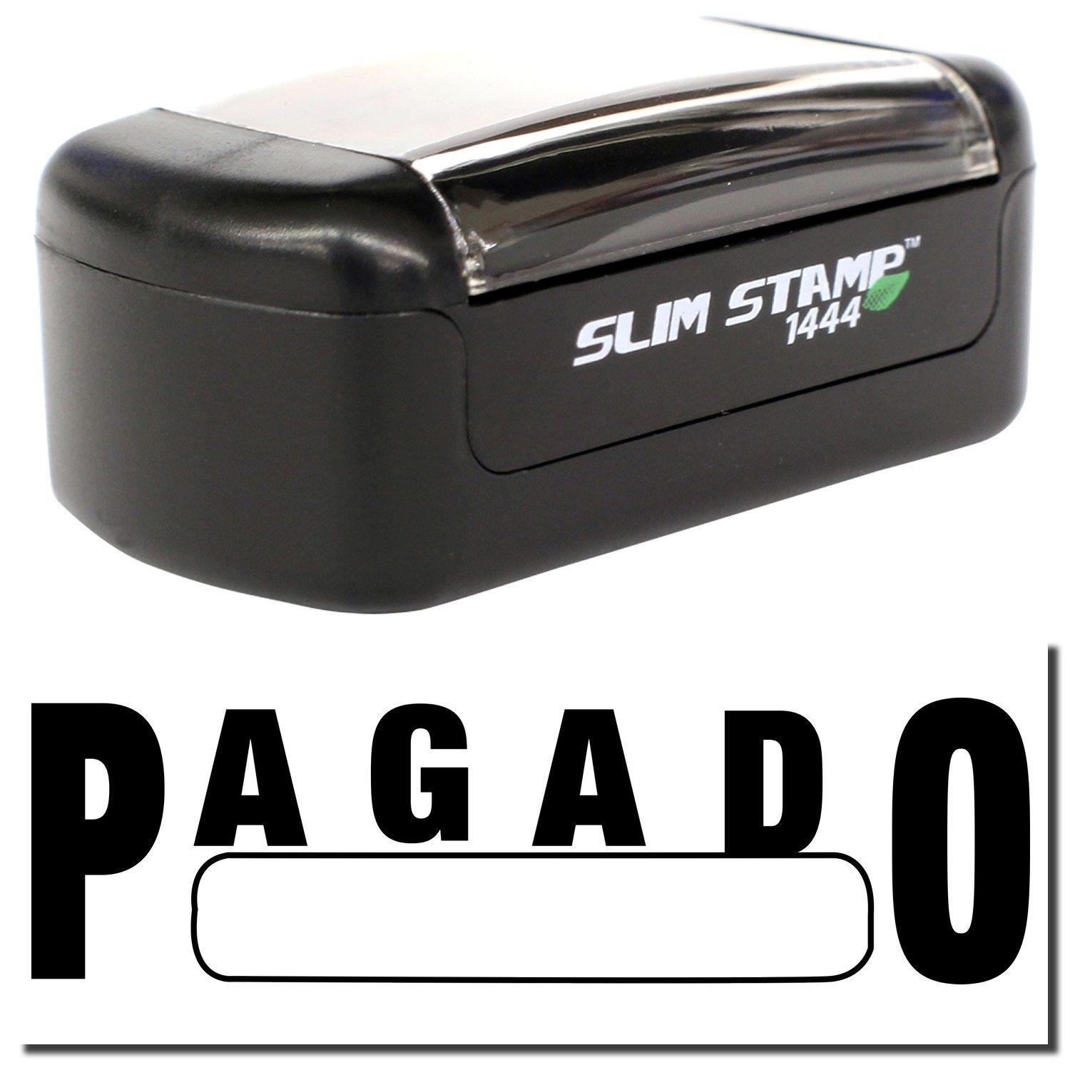 Slim Pre-Inked Pagado with Box Stamp Main Image