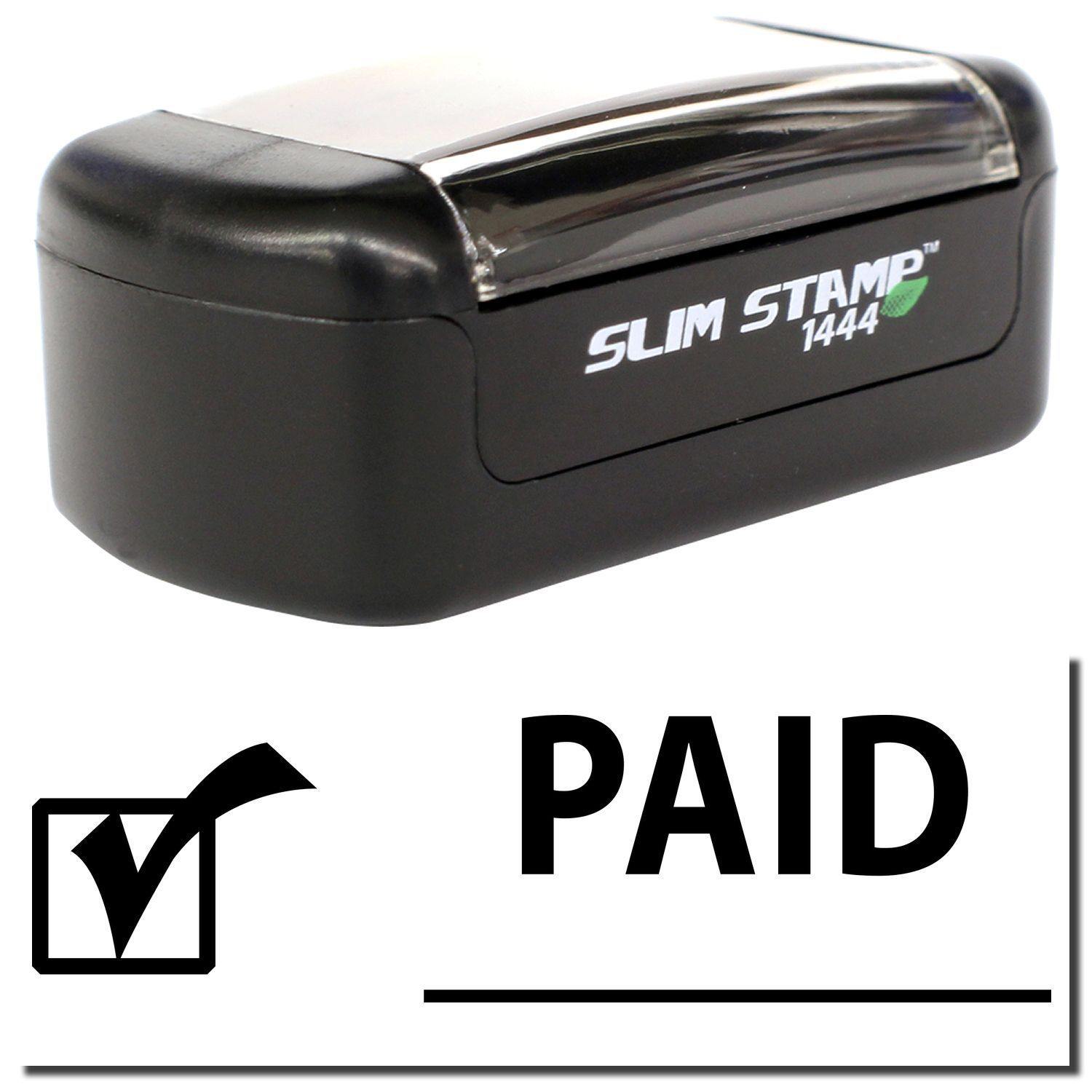 Slim Pre-Inked Paid with Checkmark Stamp Main Image