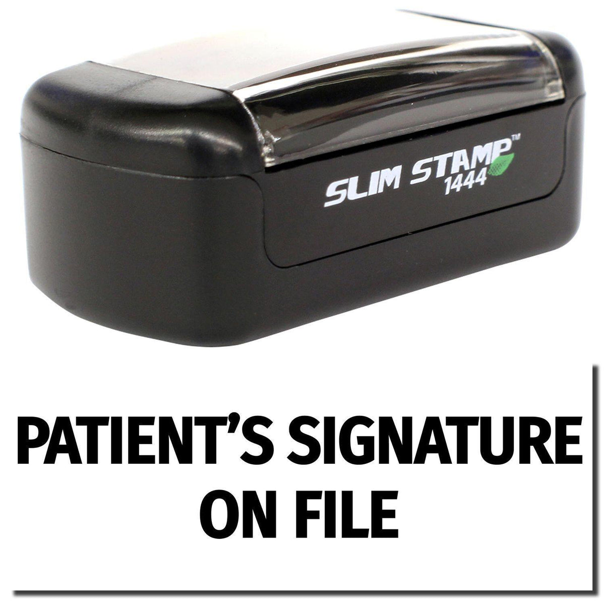 Slim Pre-Inked Patients Signature on File Stamp Main Image