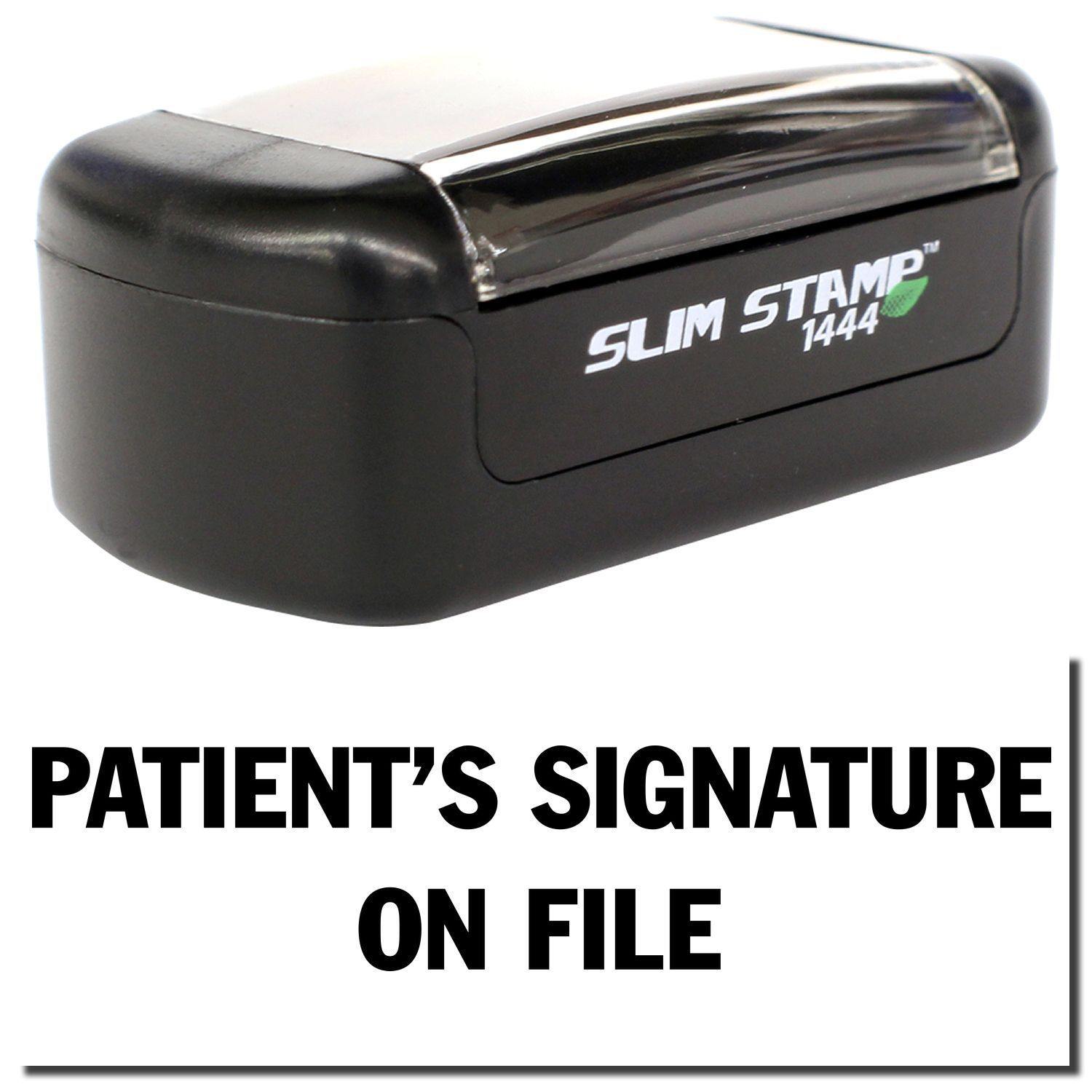 Slim Pre-Inked Patient's Signature on File Stamp Main Image