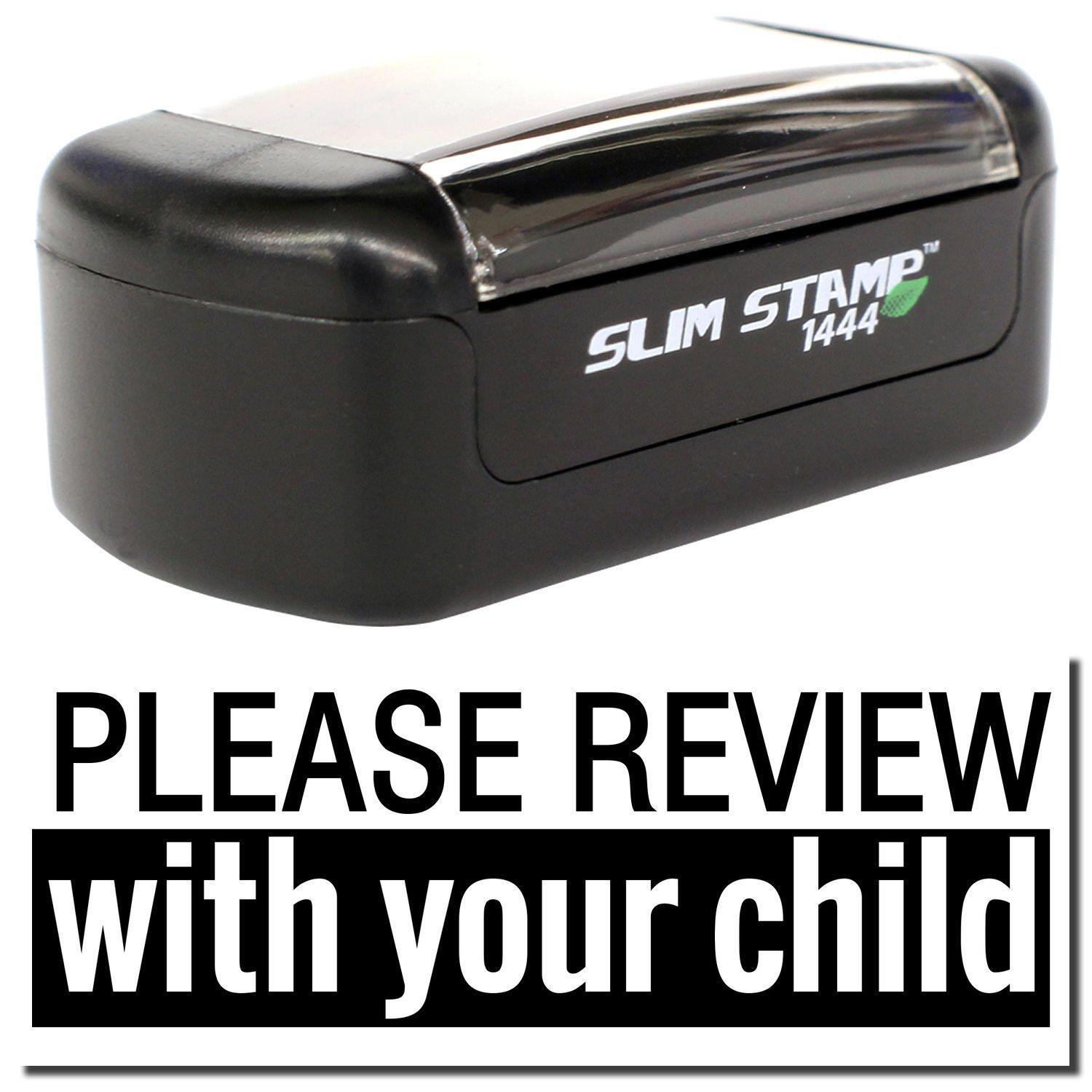 Slim Pre-Inked Please Review with your child Stamp Main Image