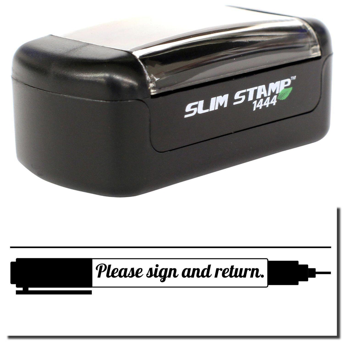 Slim Pre-Inked Please Sign and Return with Pen Stamp Main Image
