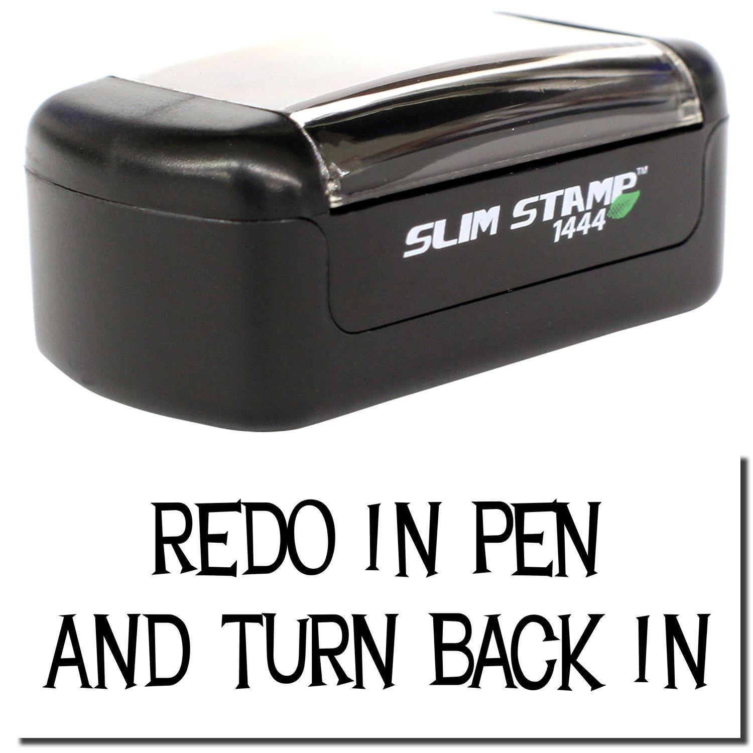 Slim Pre Inked Redo In Pencil And Turn Back Stamp Main Image