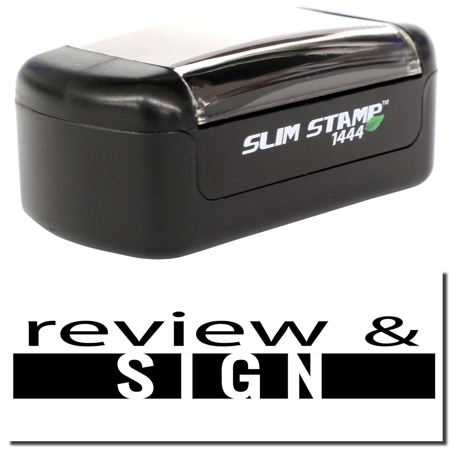 Slim Pre-Inked Review and Sign Stamp Main Image