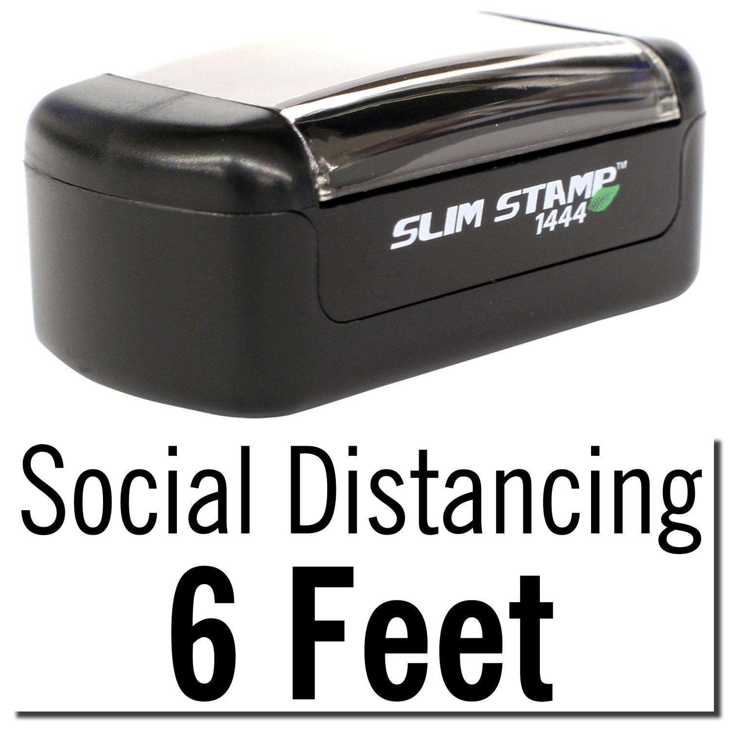 Slim Pre-Inked Social Distancing 6 Feet Stamp Main Image