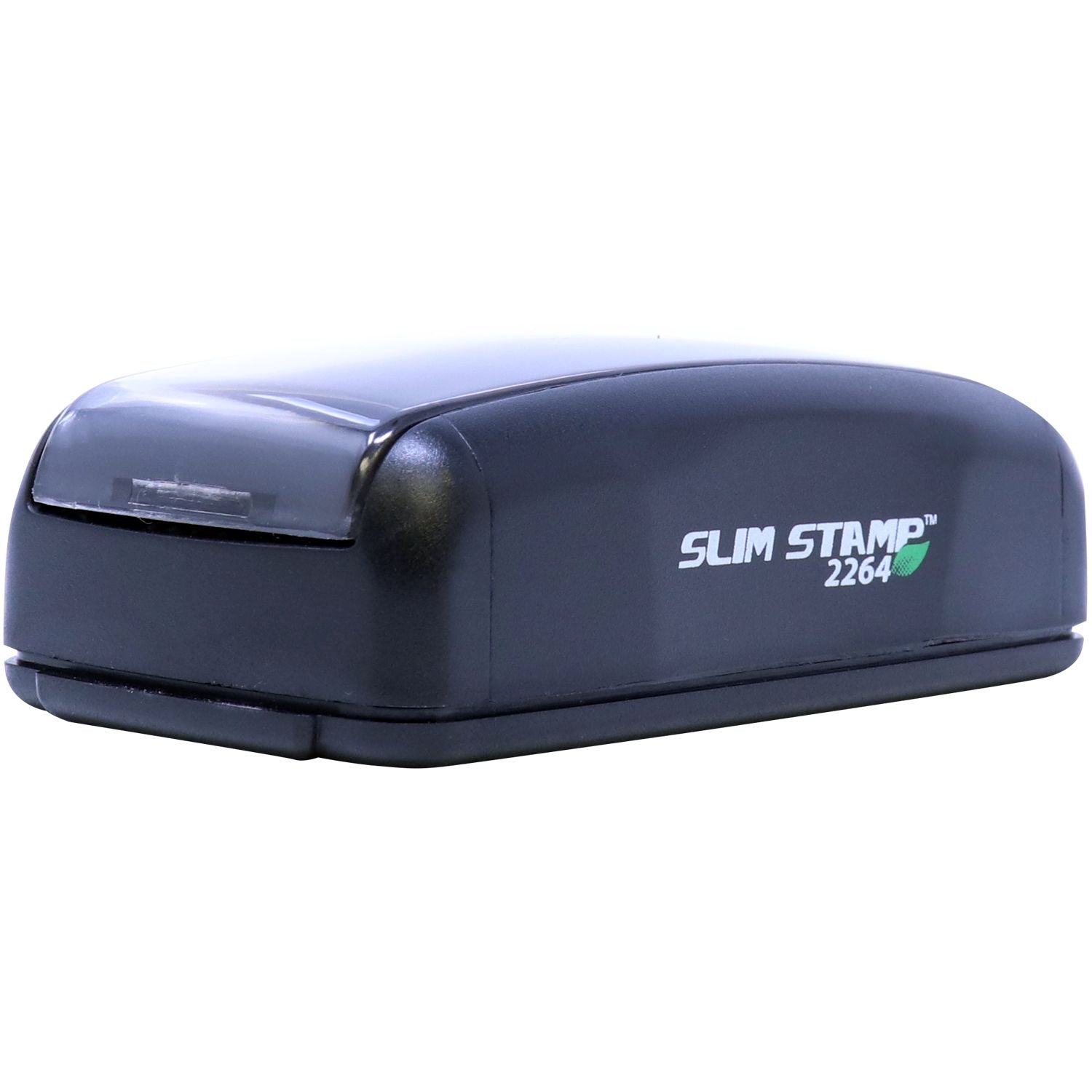 Slim Stamp 2264 Customized Pre-Inked Stamp 13/16 x 2-1/2, black casing, compact design, side view with product name visible.