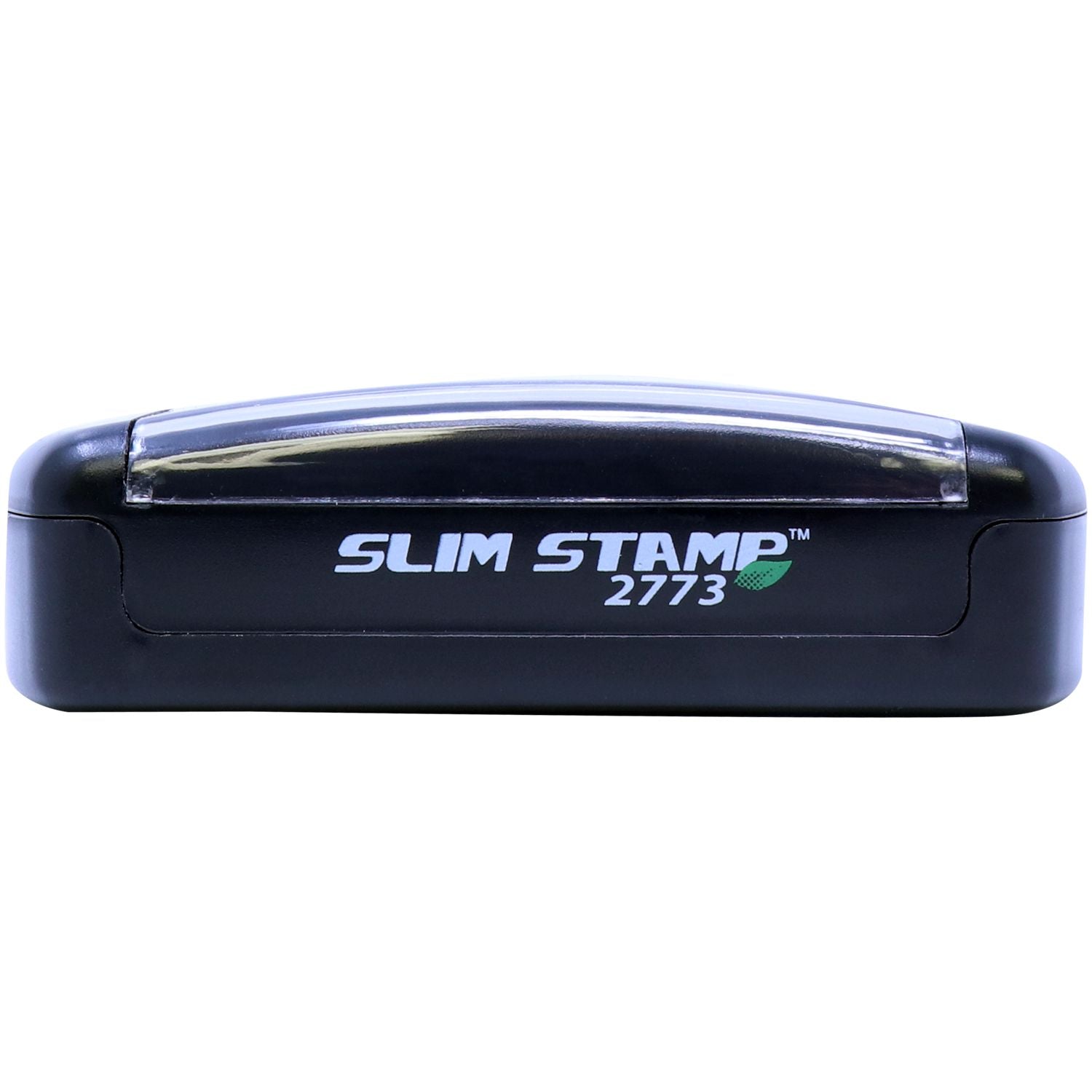 Slim Pre-Inked Certified Copy Stamp, black with a clear top, compact design, and Slim Stamp 2773 text on the front.