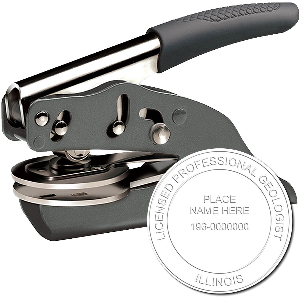 The main image for the Soft Illinois Professional Geologist Seal depicting a sample of the imprint and imprint sample