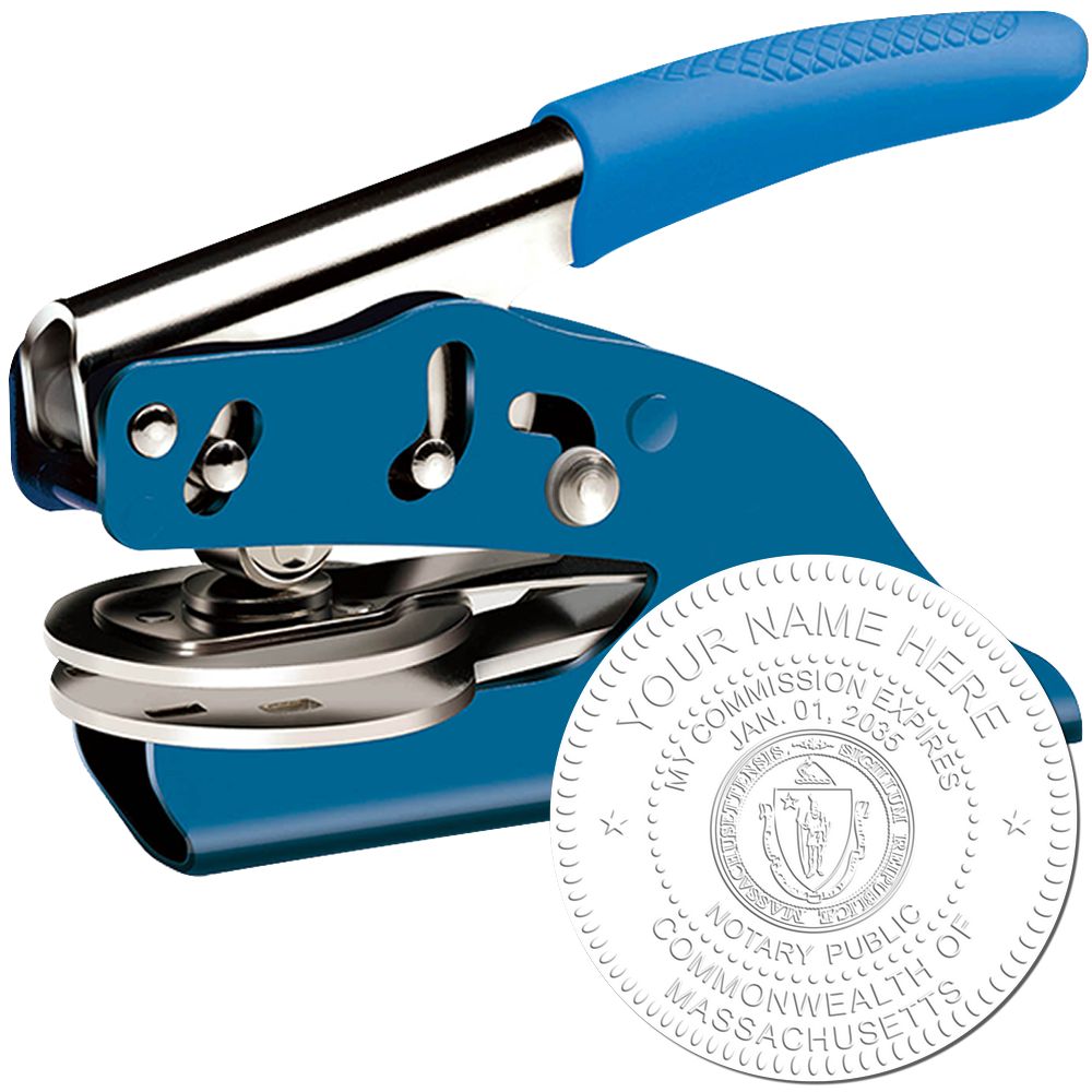 The main image for the Soft Seal Massachusetts Notary Seal depicting a sample of the imprint and electronic files