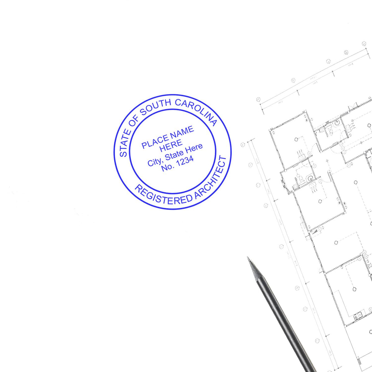 Digital South Carolina Architect Stamp, Electronic Seal for South Carolina Architect Size Overlay