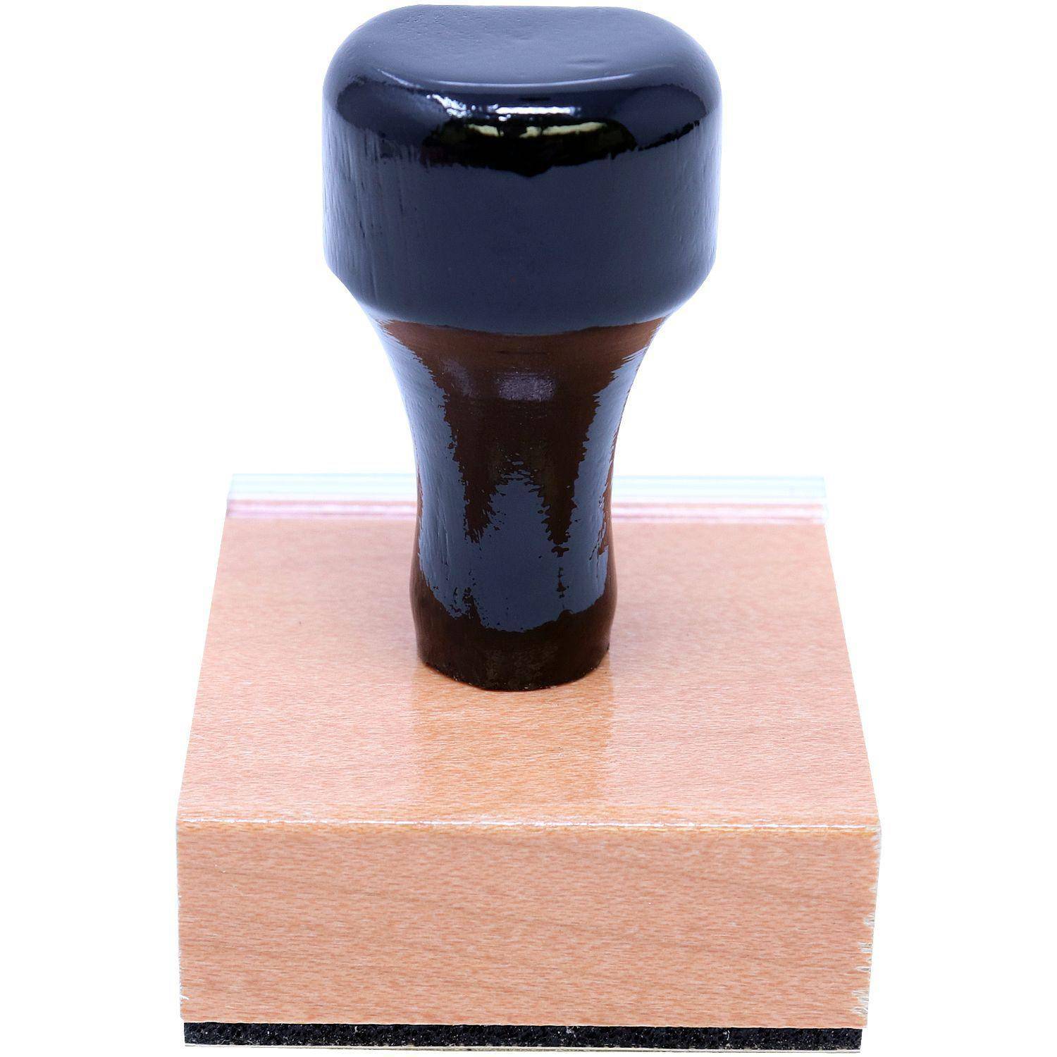 Engineering Geologist Regular Rubber Stamp of Seal with a black handle and wooden base, shown from the back view.