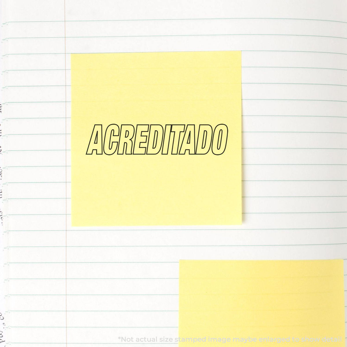Large Pre-Inked Acreditado Stamp In Use Photo