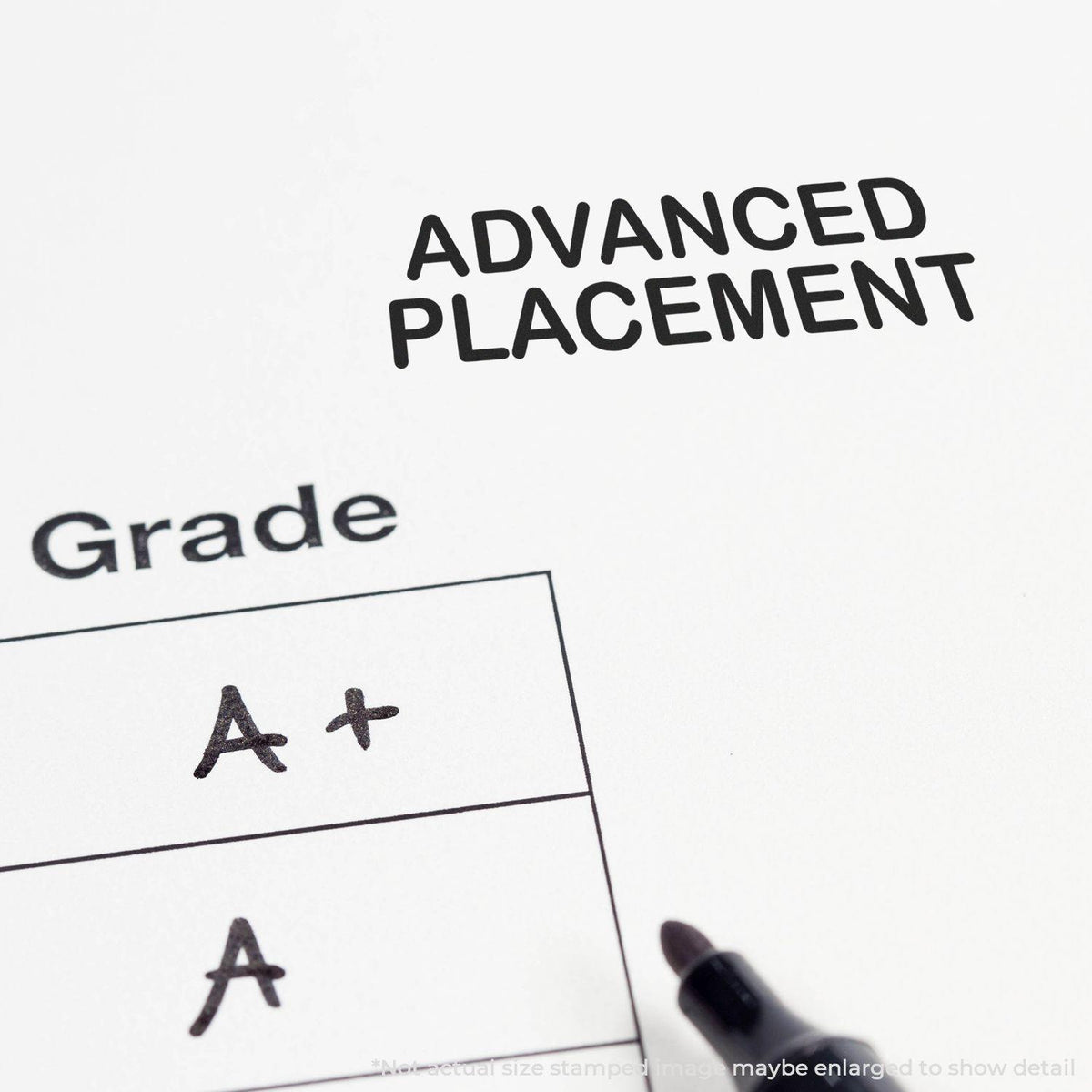 Large Advanced Placement Rubber Stamp In Use Photo