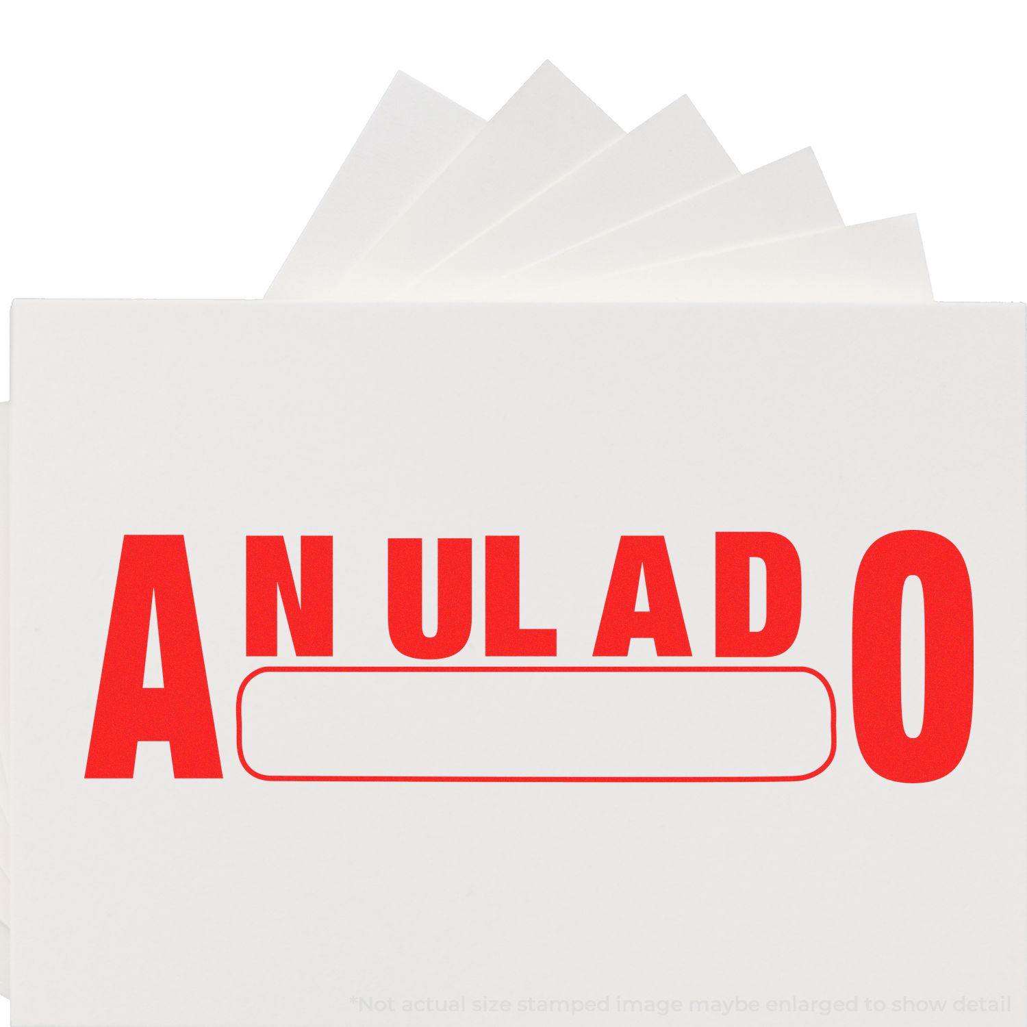 Anulado rubber stamp in red ink on white paper, with bold letters and a blank space in the middle for customization.