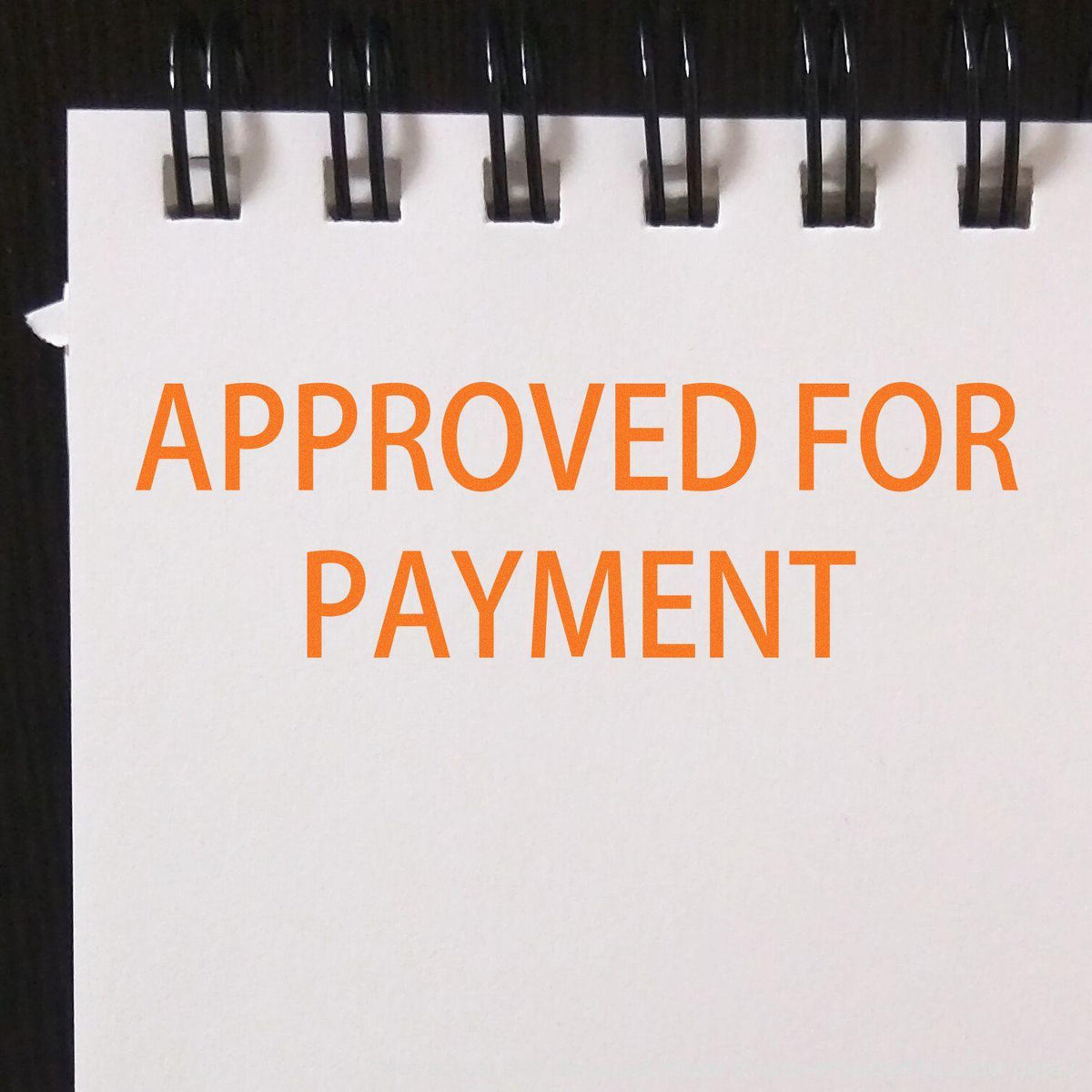 Large Self Inking Approved For Payment Stamp In Use Photo