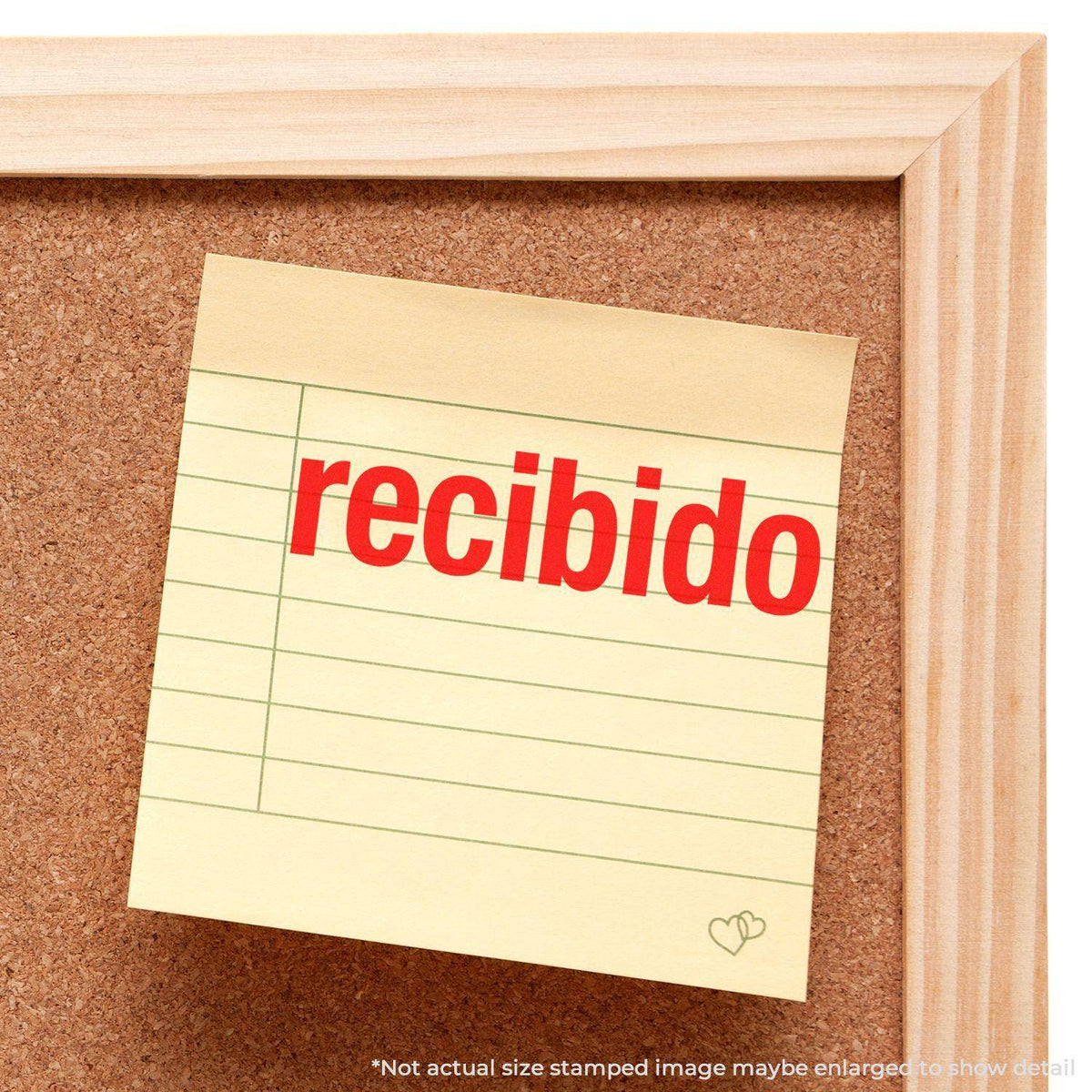 Large Pre-Inked Bold Recibido Stamp In Use Photo