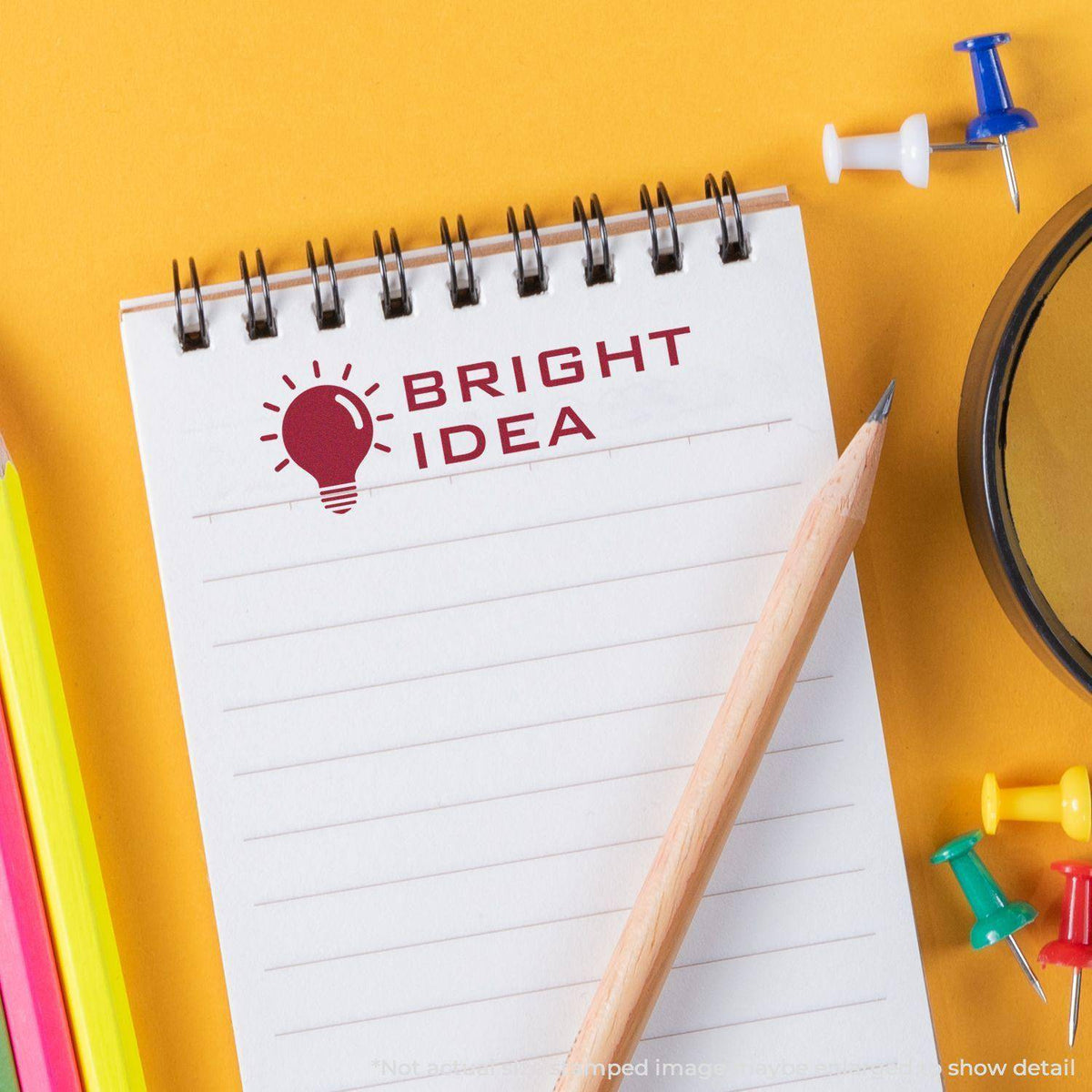 Large Pre-Inked Bright Idea Stamp In Use Photo