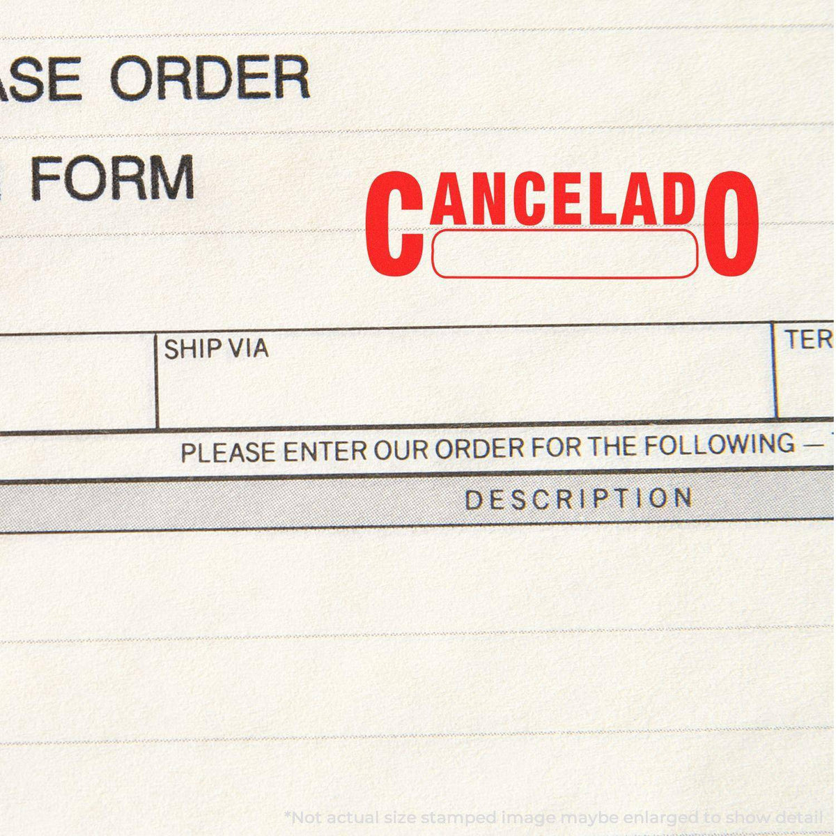 Large Pre-Inked Cancelado with Box Stamp Lifestyle Photo