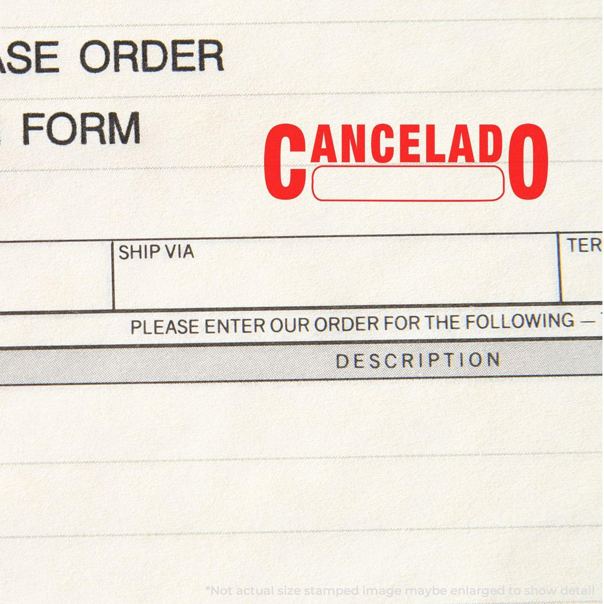 Large Cancelado with Box Rubber Stamp Lifestyle Photo