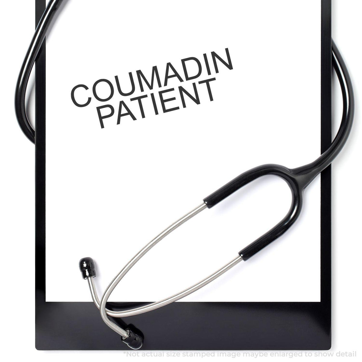 Large Coumadin Patient Rubber Stamp In Use Photo