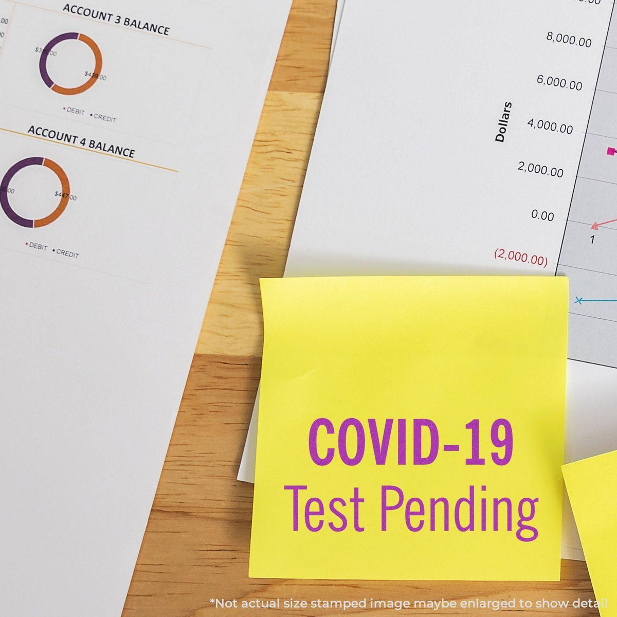Slim Pre-Inked Covid-19 Test Pending Stamp Lifestyle Photo